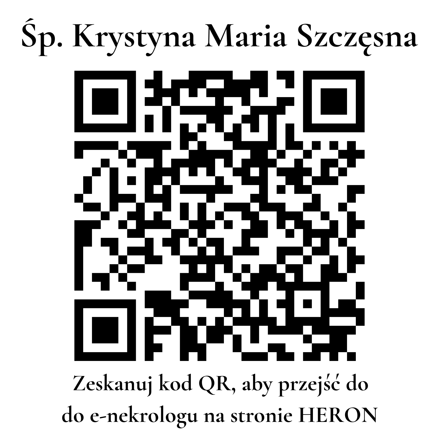 Kod QR do nekrologu Krystyna Maria Szczęsna