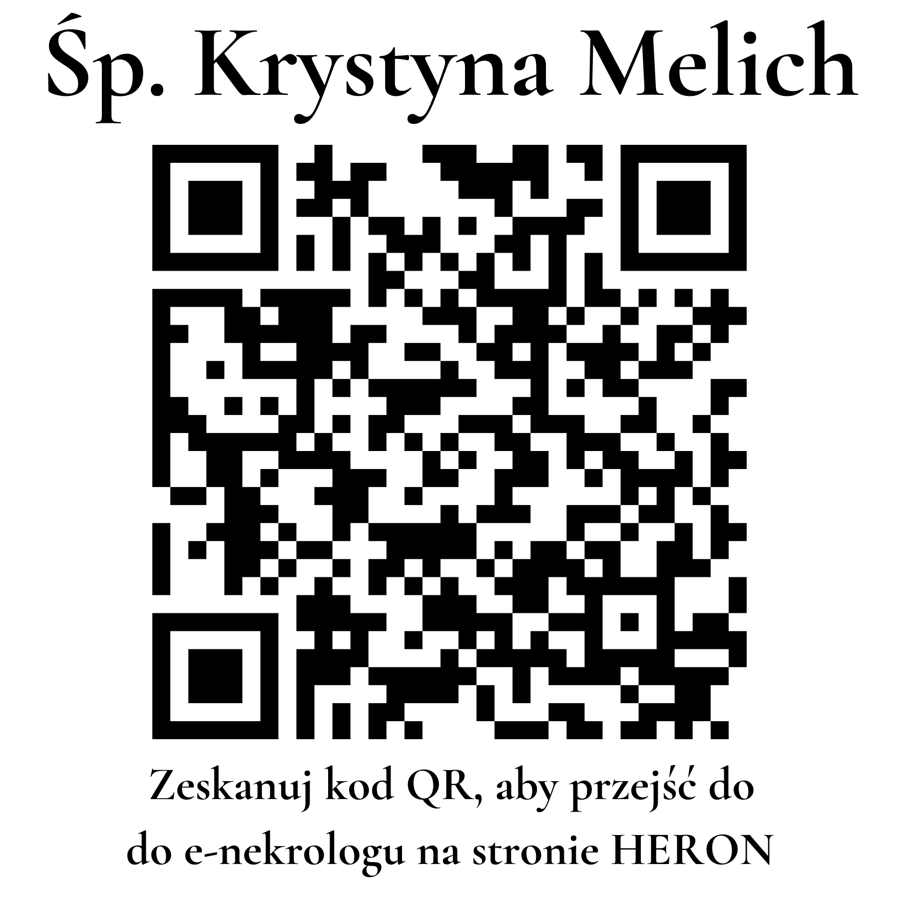 Kod QR do nekrologu Krystyna Melich