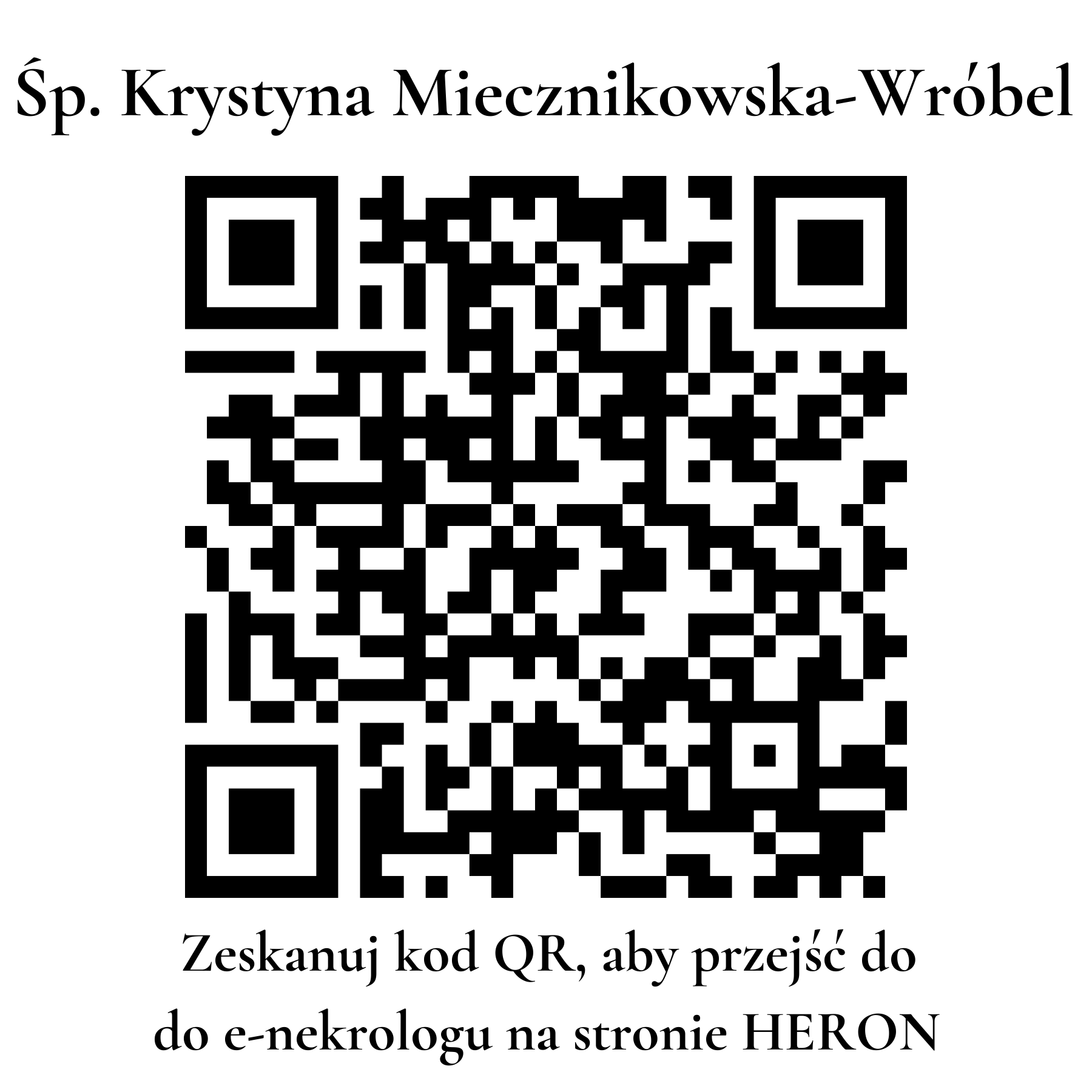 Kod QR do nekrologu Krystyna Miecznikowska-Wróbel