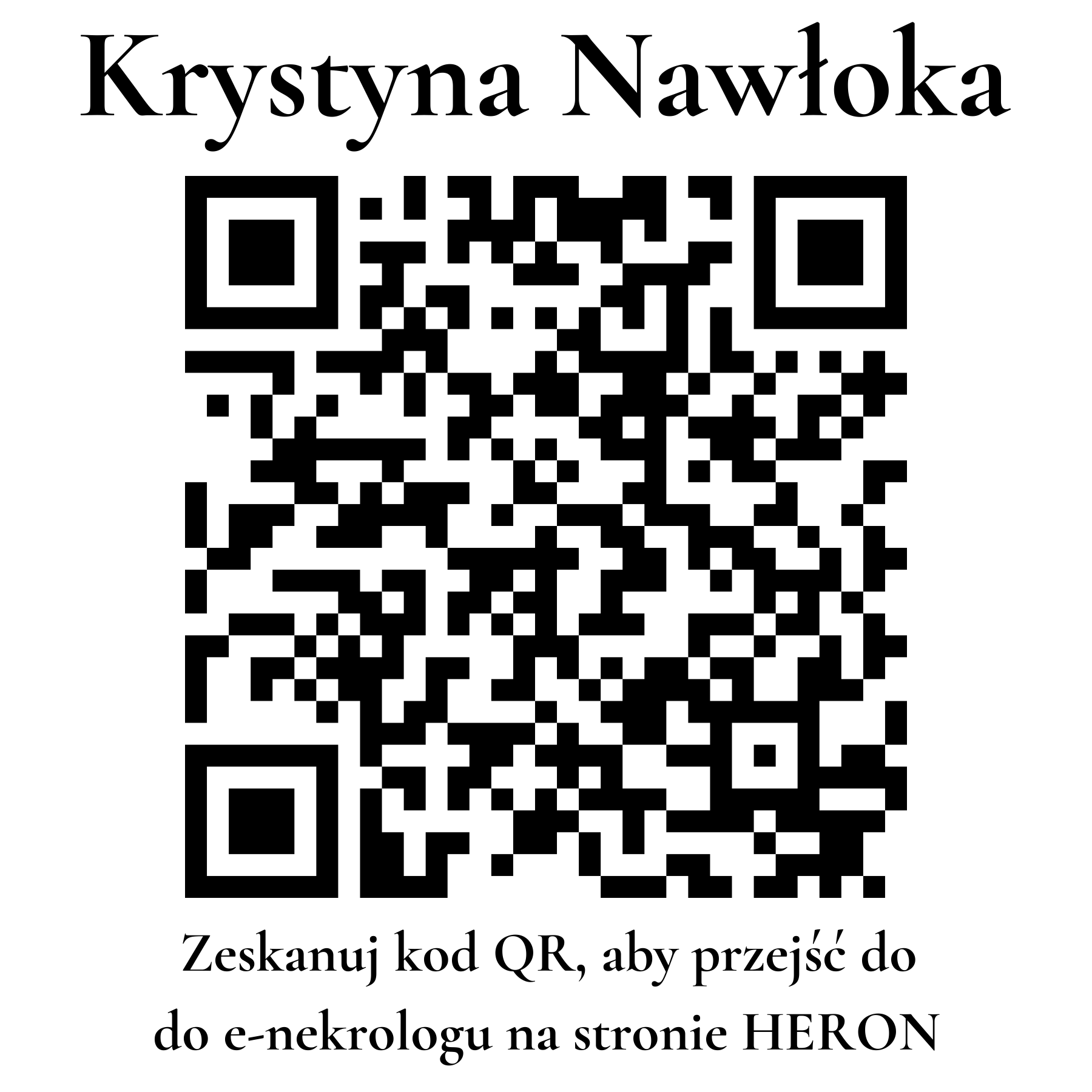 Kod QR do nekrologu Krystyna Nawłoka
