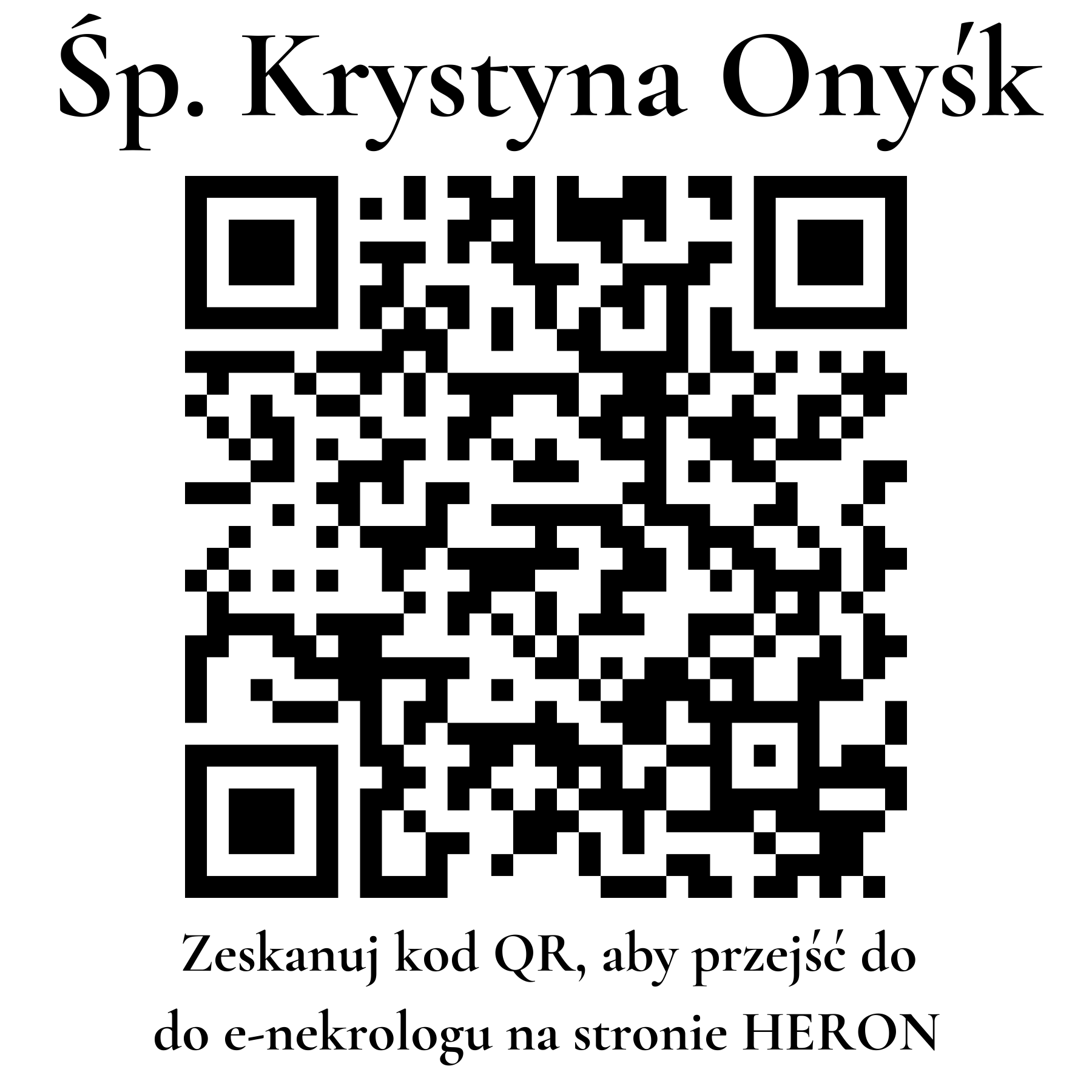 Kod QR do nekrologu Krystyna Onyśk
