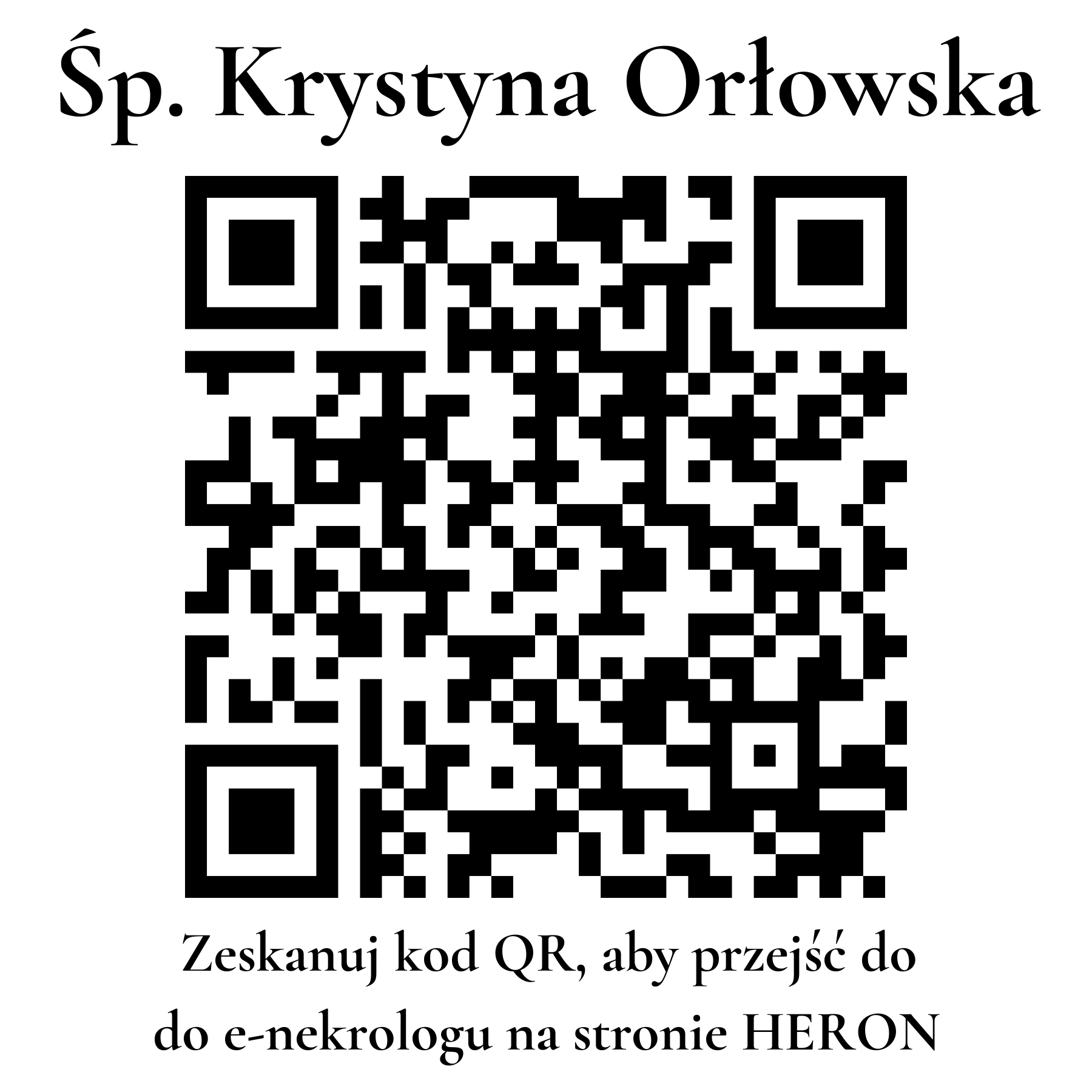 Kod QR do nekrologu Krystyna Orłowska Kod QR do nekrologu Krystyna Orłowska