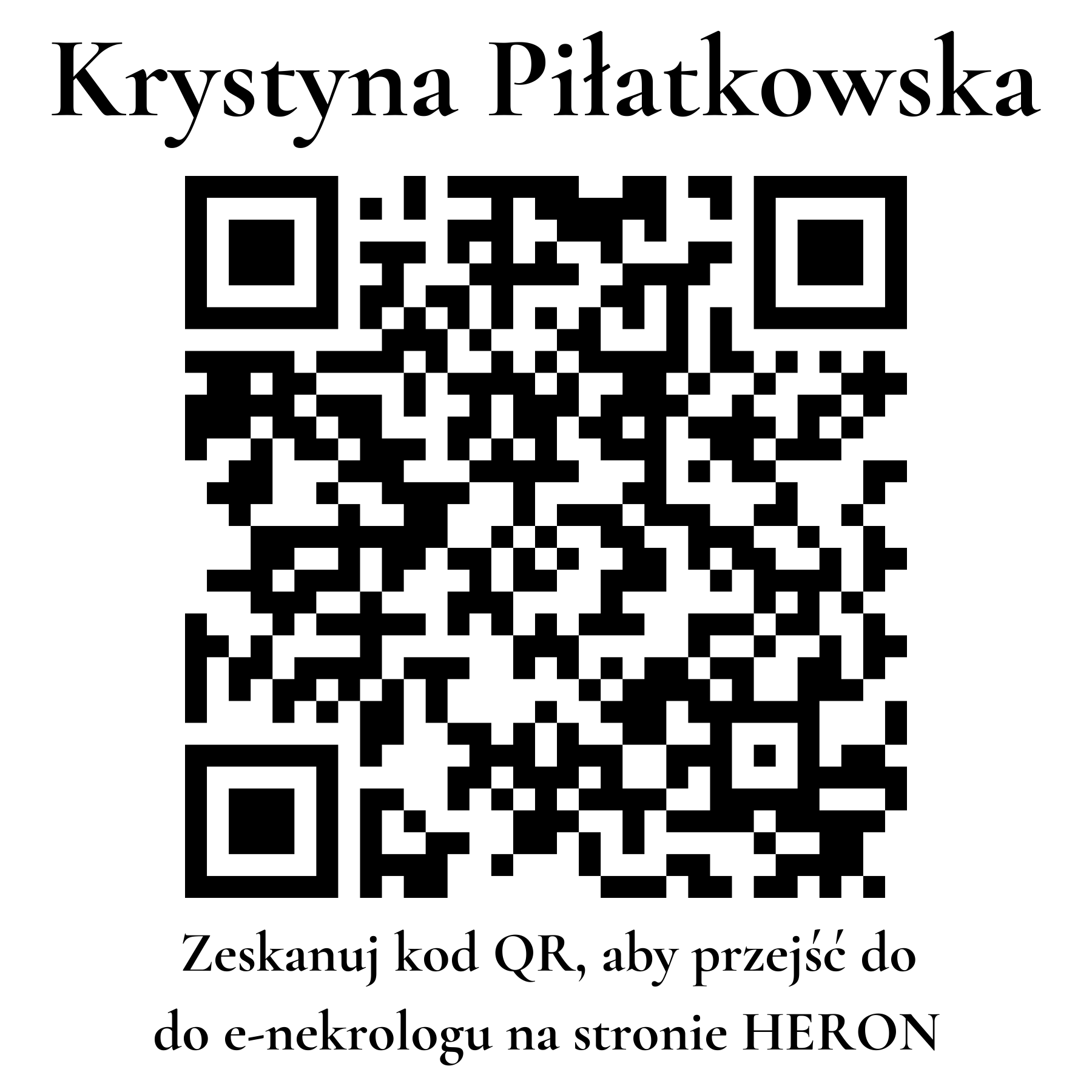 Kod QR do nekrologu Krystyna Piłatkowska