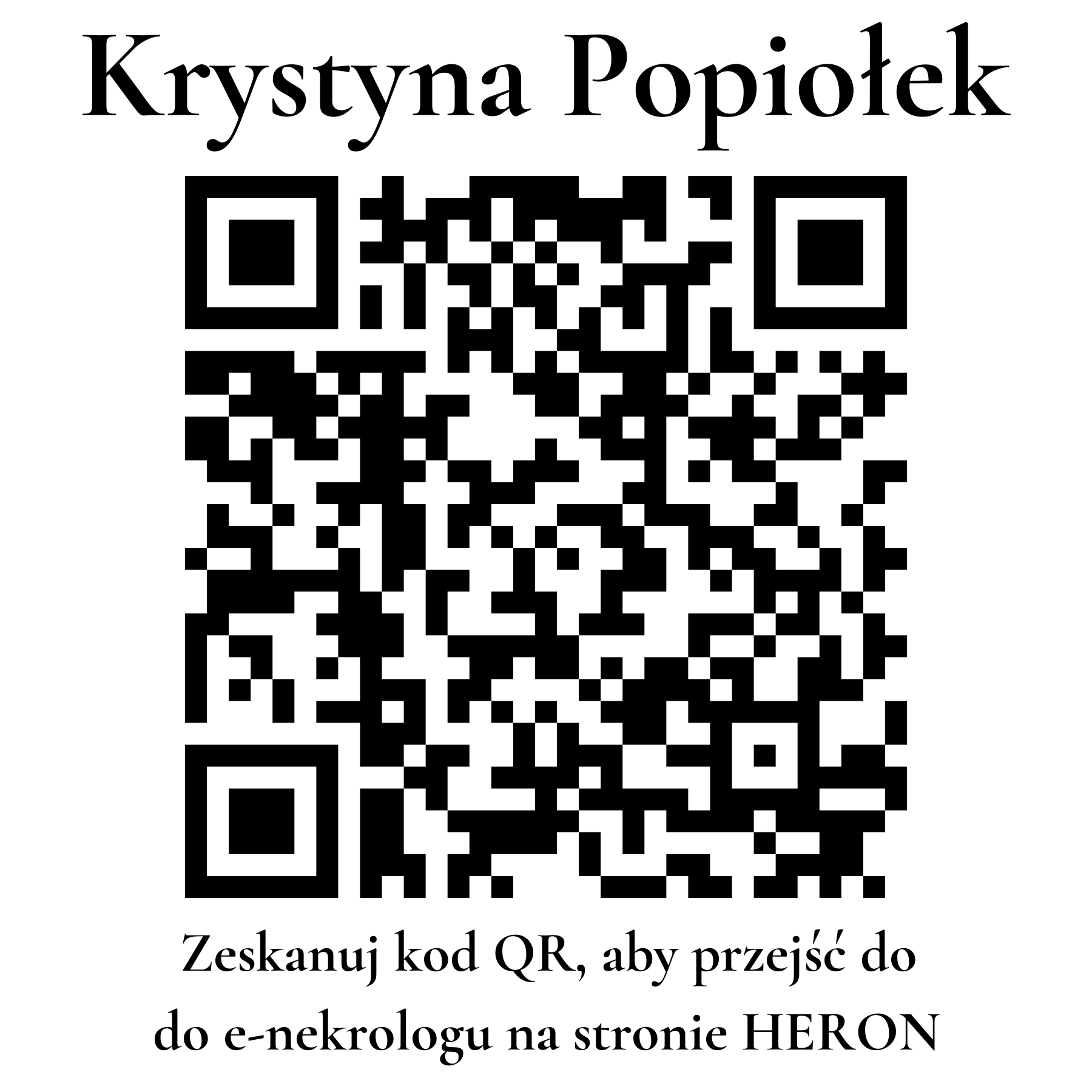 Kod QR do nekrologu Krystyna Popiołek