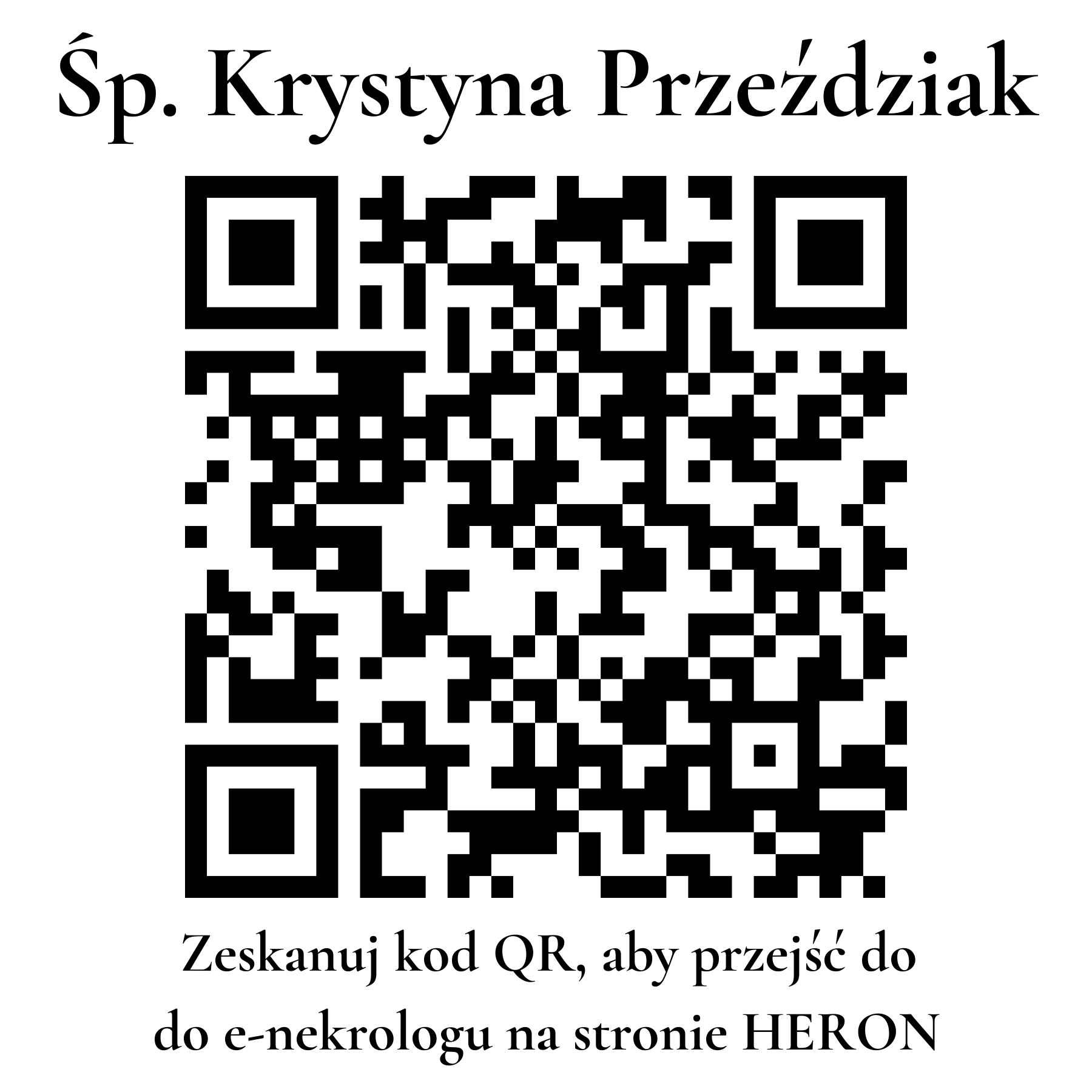 Kod QR do nekrologu Krystyna Przeździak Kod QR do nekrologu Krystyna Przeździak