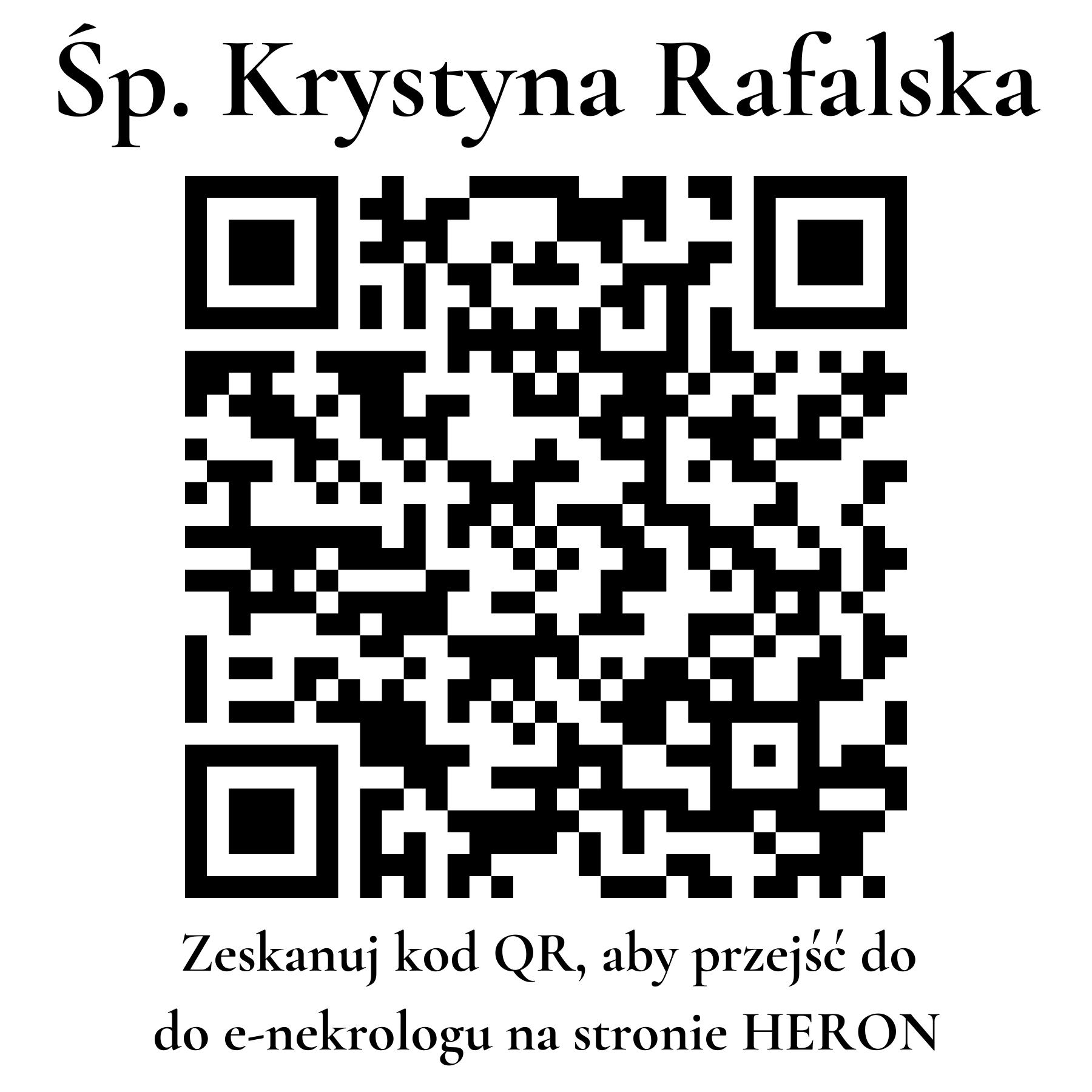 Kod QR do nekrologu Krystyna Rafalska