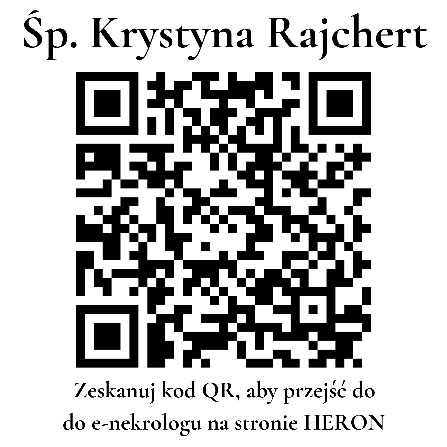 Kod QR do nekrologu Krystyna Rajchert Kod QR do nekrologu Krystyna Rajchert