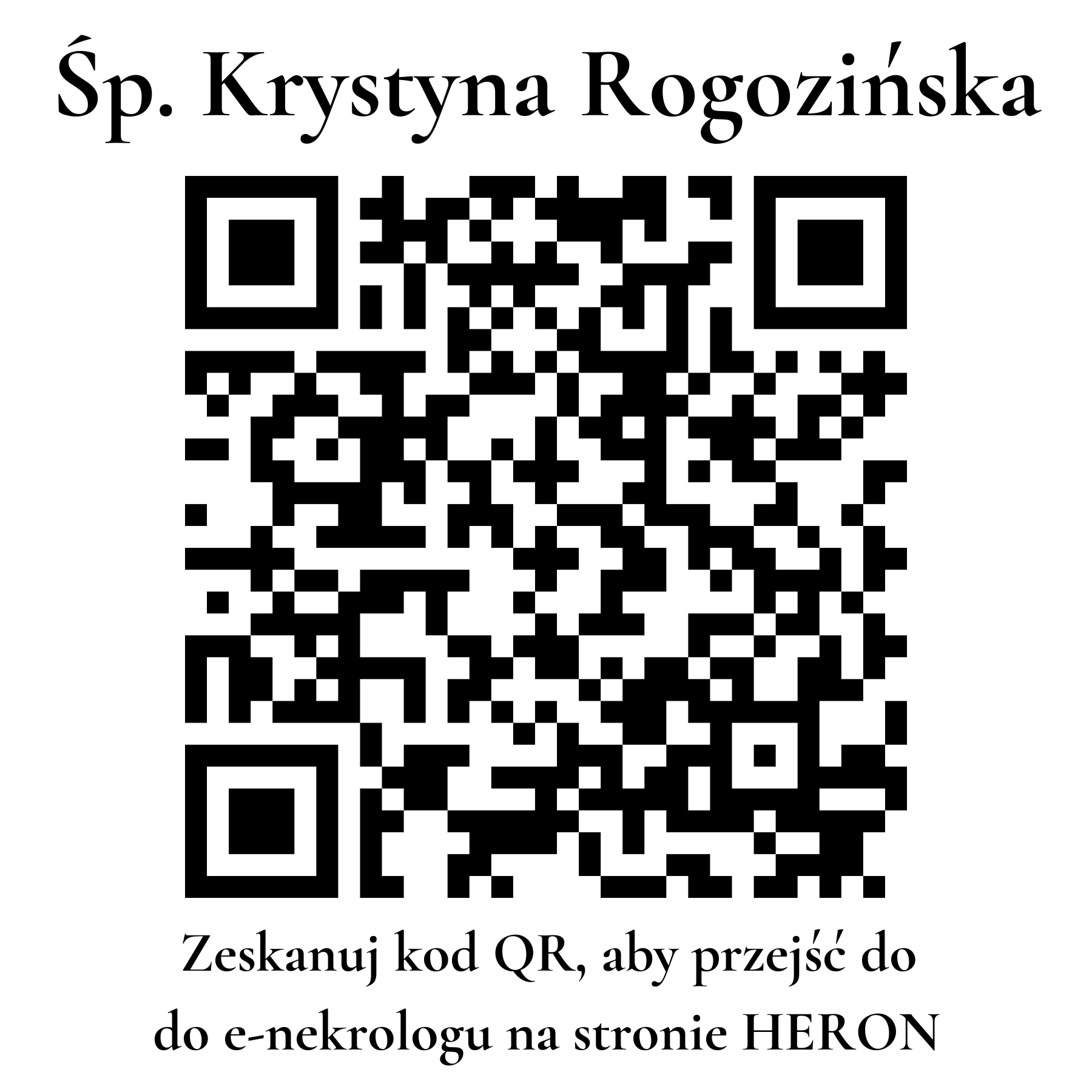Kod QR do nekrologu Krystyna Rogozińska