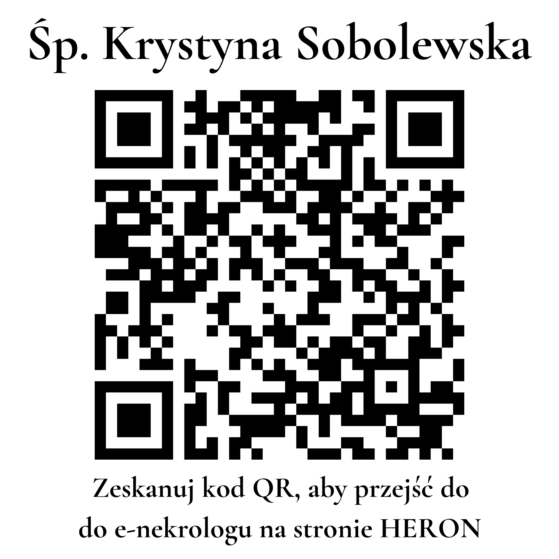 Kod QR do nekrologu Krystyna Sobolewska Kod QR do nekrologu Krystyna Sobolewska