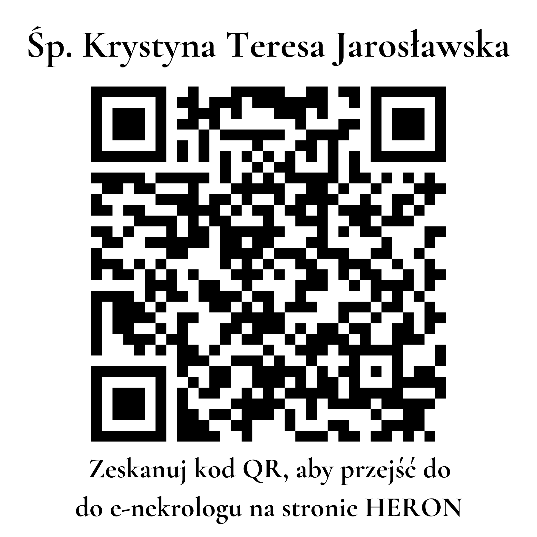 Kod QR do nekrologu Krystyna Teresa Jarosławska
