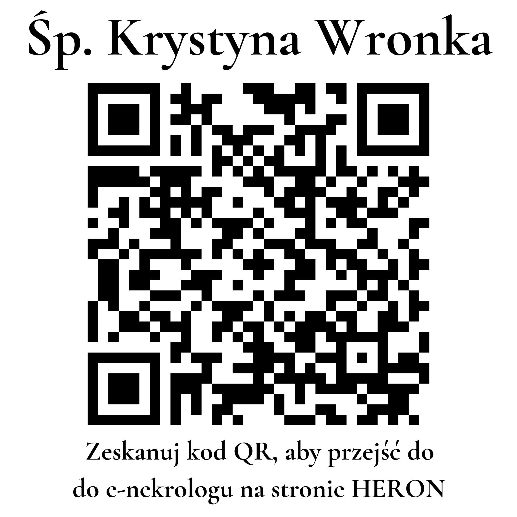 Kod QR do nekrologu Krystyna Wronka