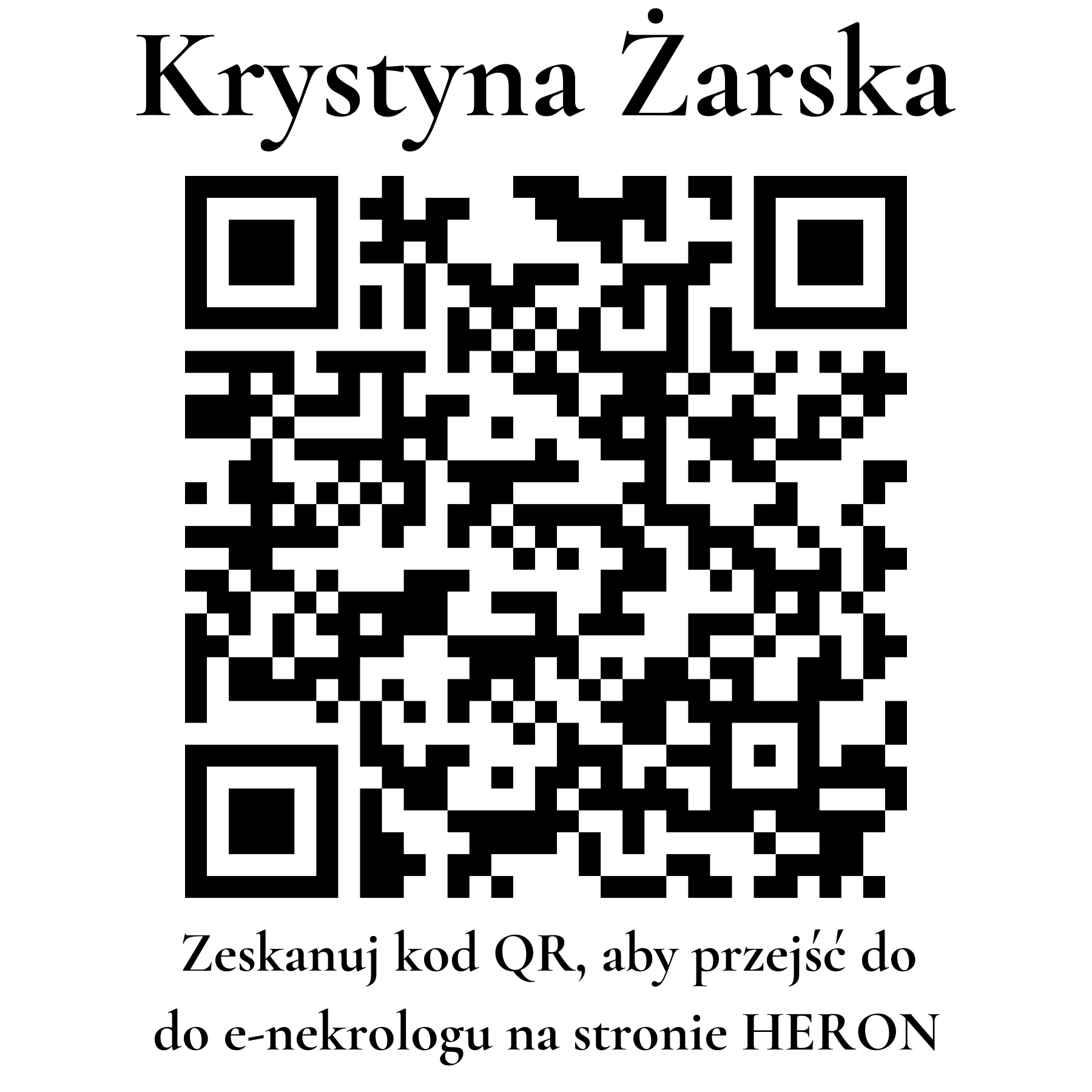 Kod QR do nekrologu Krystyna Żarska