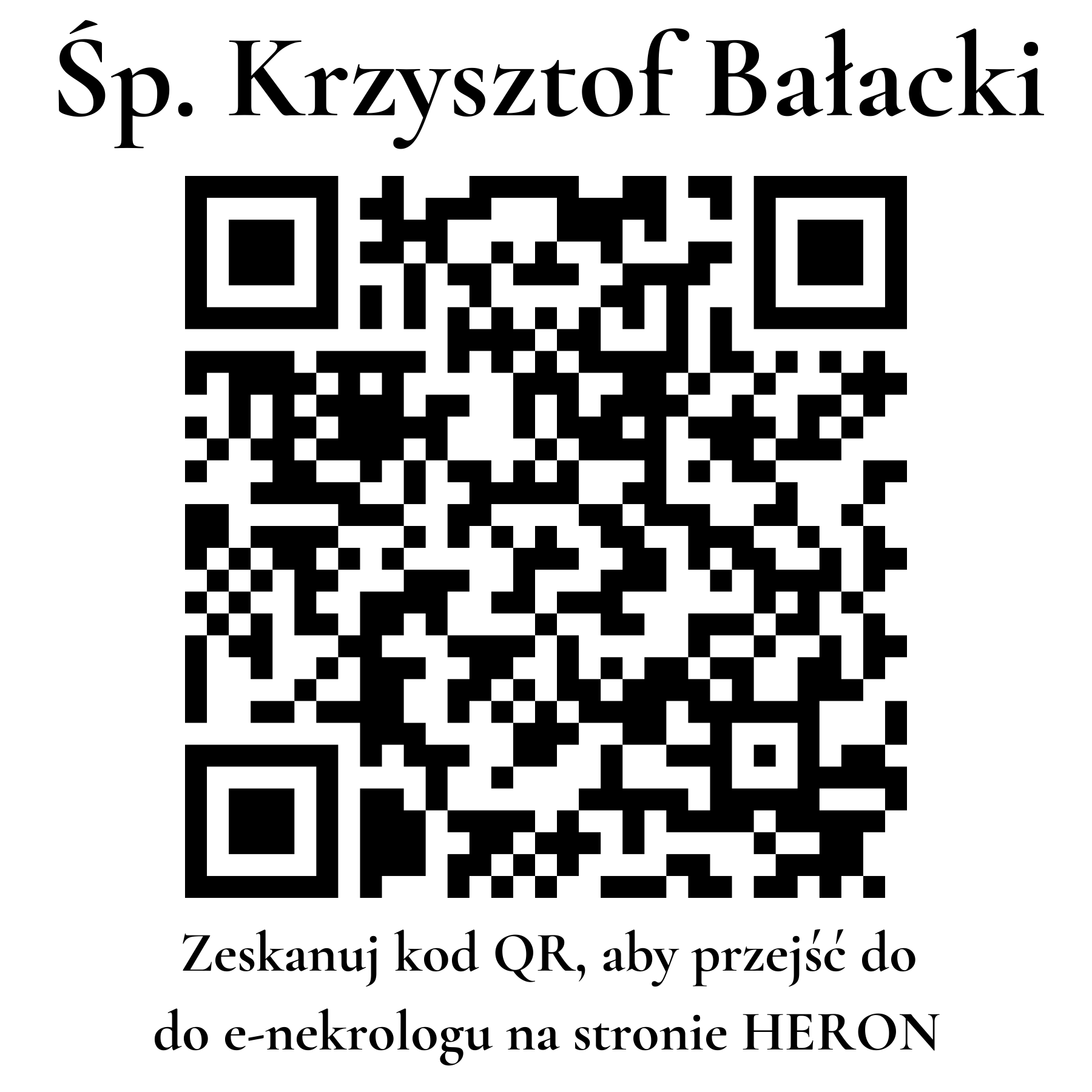 Kod QR do nekrologu Krzysztof Bałacki
