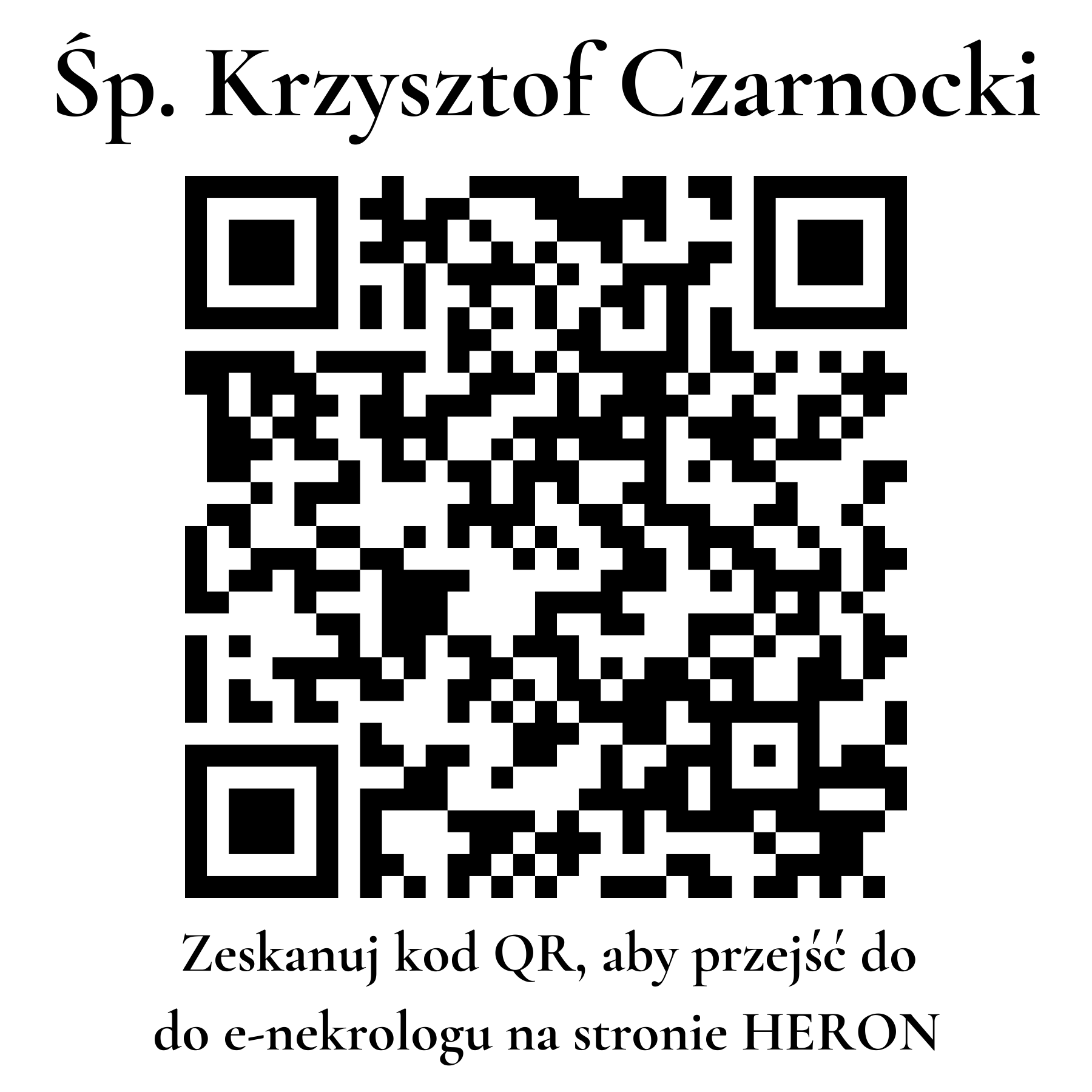 Kod QR do nekrologu Krzysztof Czarnocki Kod QR do nekrologu Krzysztof Czarnocki