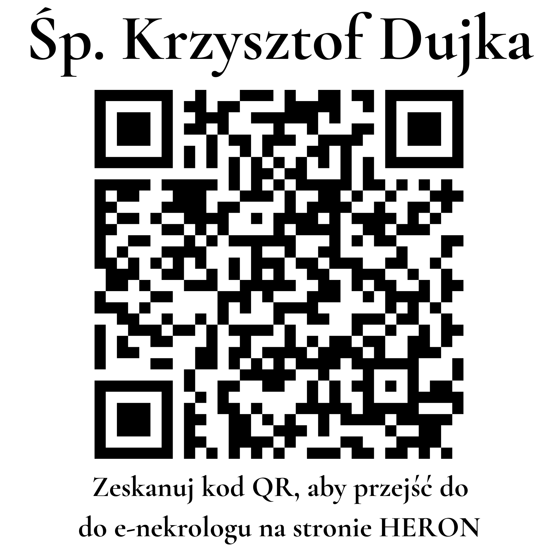 Kod QR do nekrologu Krzysztof Dujka Kod QR do nekrologu Krzysztof Dujka
