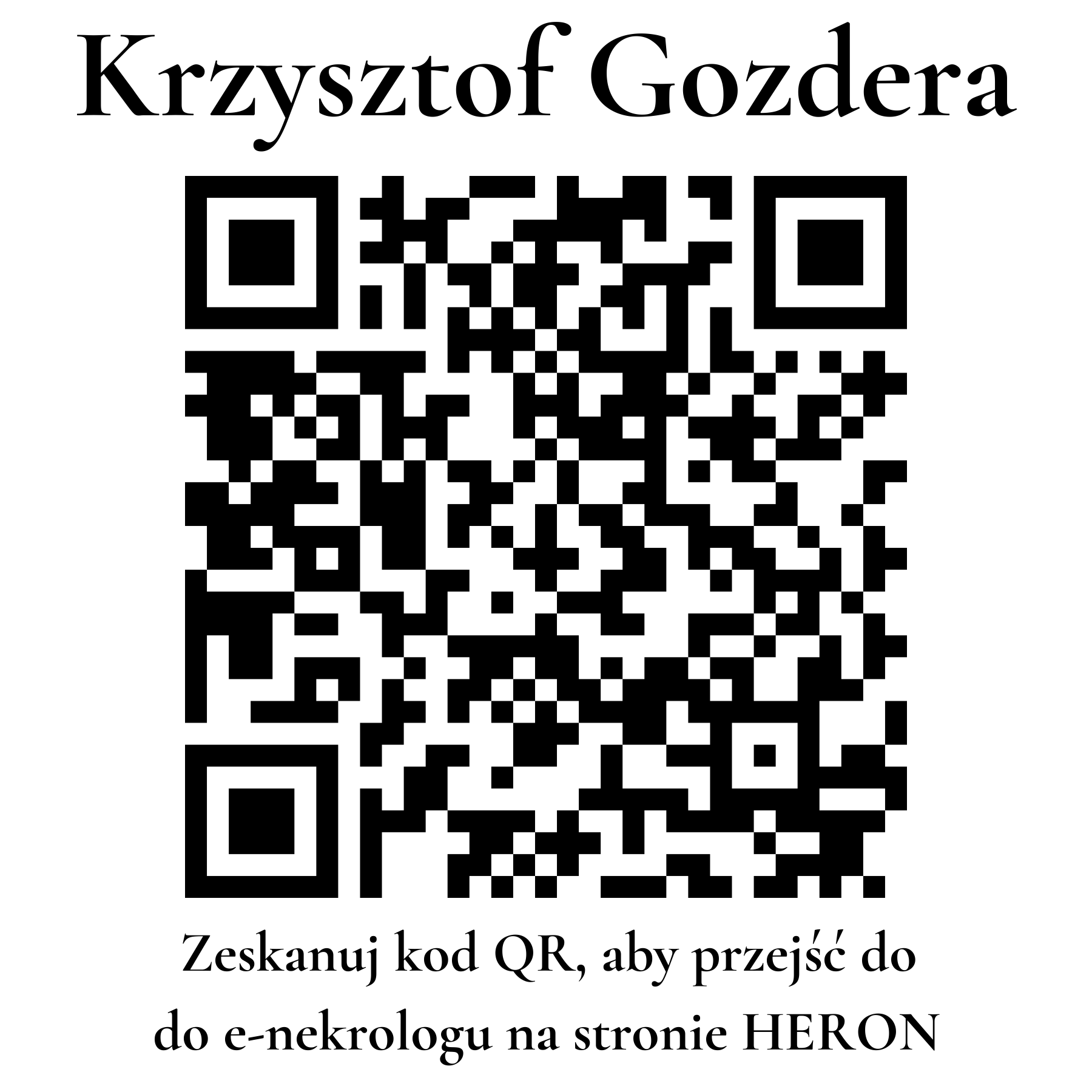 Kod QR do nekrologu Krzysztof Gozdera