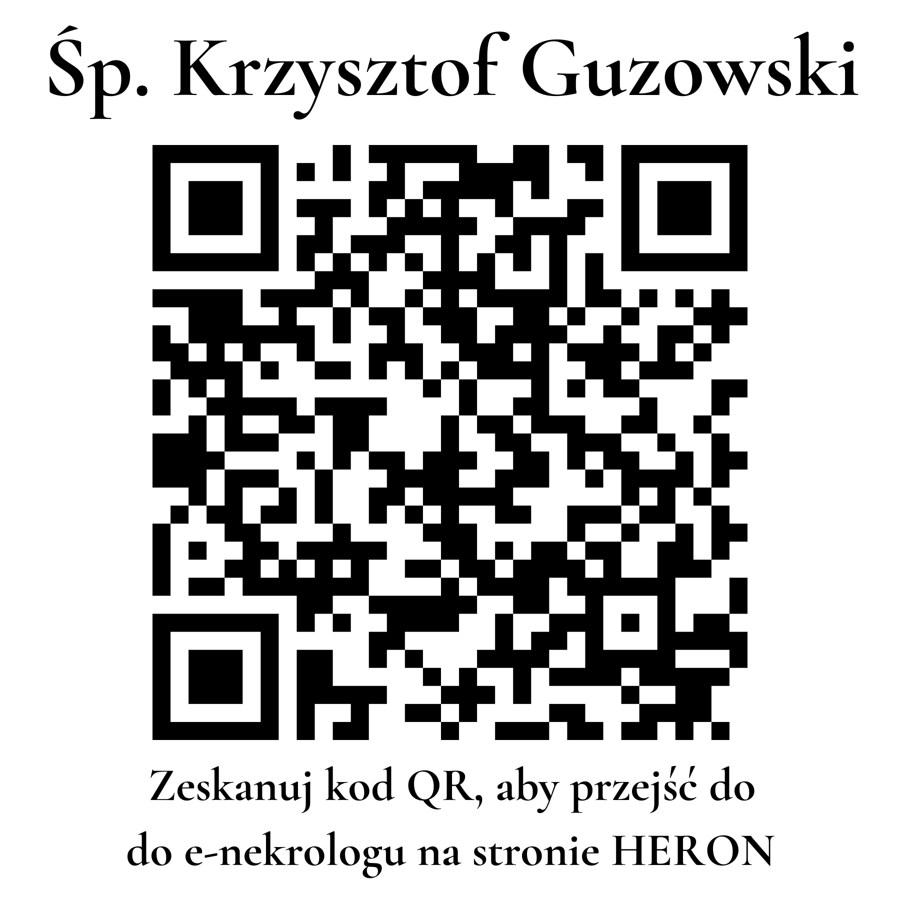 Kod QR do nekrologu Krzysztof Guzowski