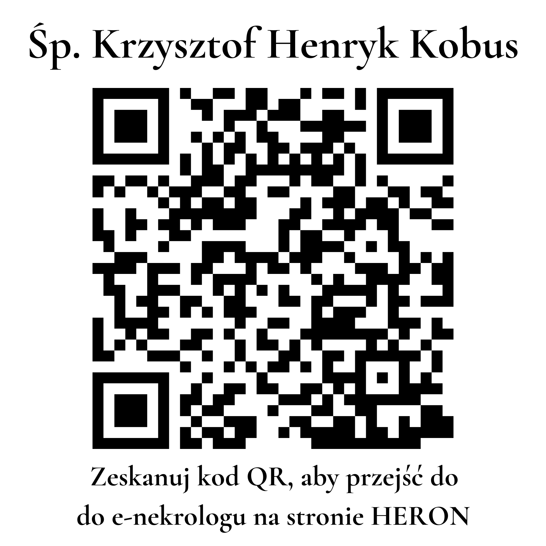Kod QR do nekrologu Krzysztof Henryk Kobus Kod QR do nekrologu Krzysztof Henryk Kobus