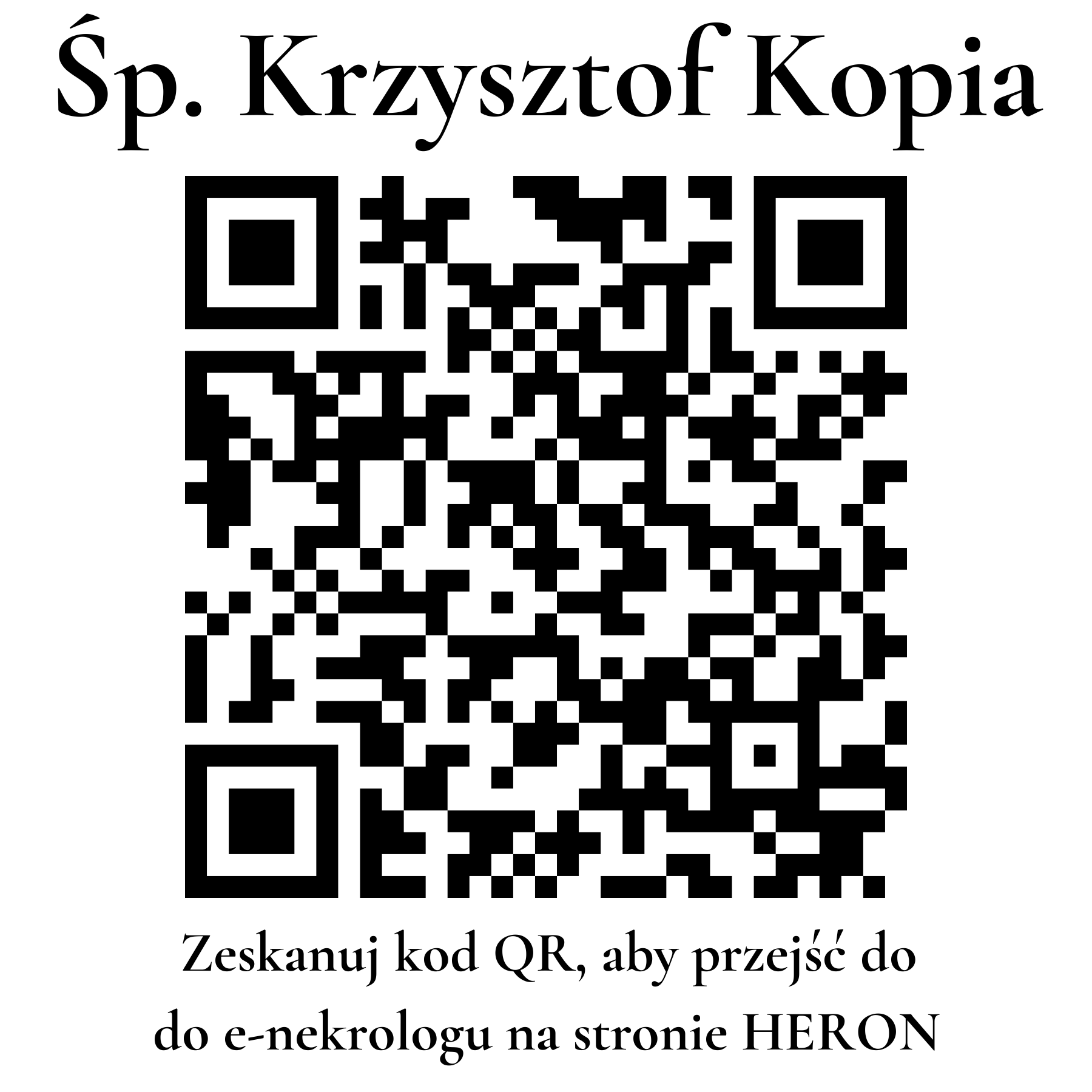 Kod QR do nekrologu Krzysztof Kopia
