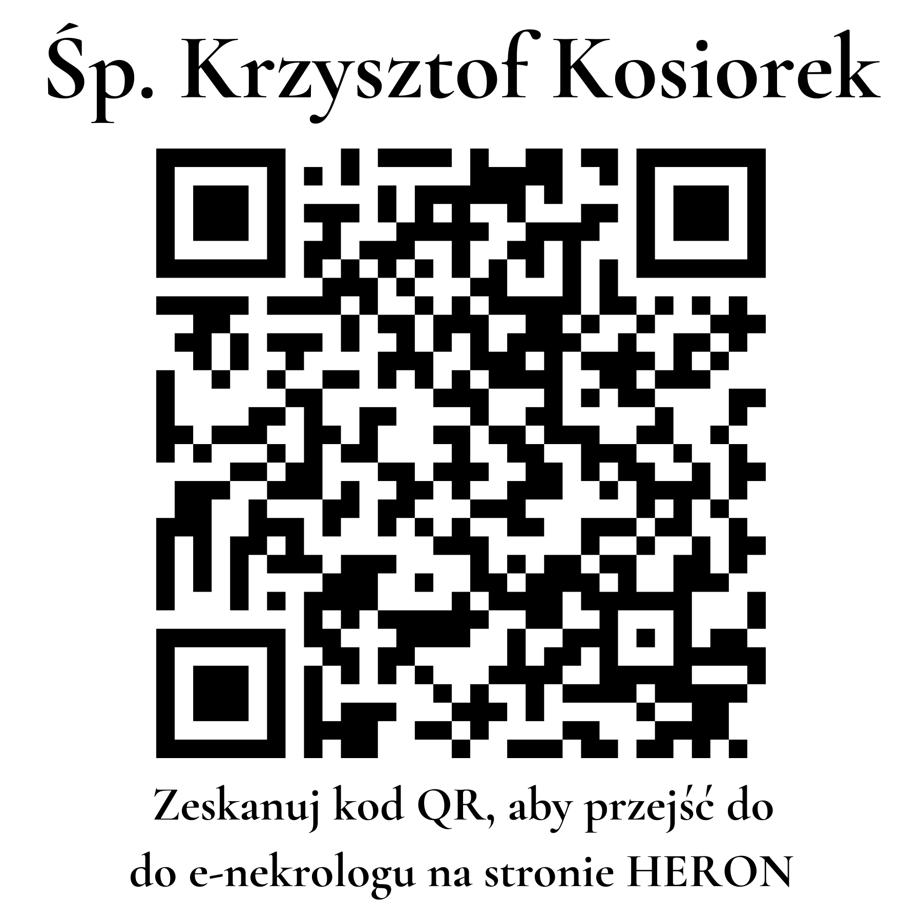 Kod QR do nekrologu Krzysztof Kosiorek Kod QR do nekrologu Krzysztof Kosiorek