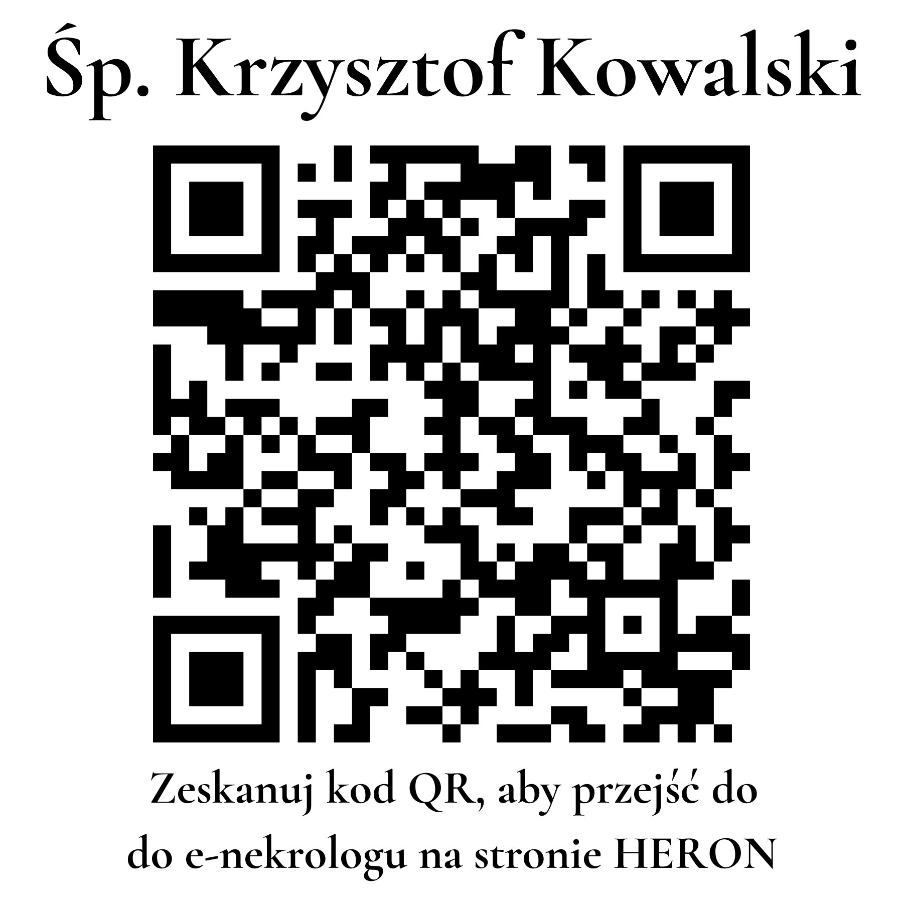 Kod QR do nekrologu Krzysztof Kowalski