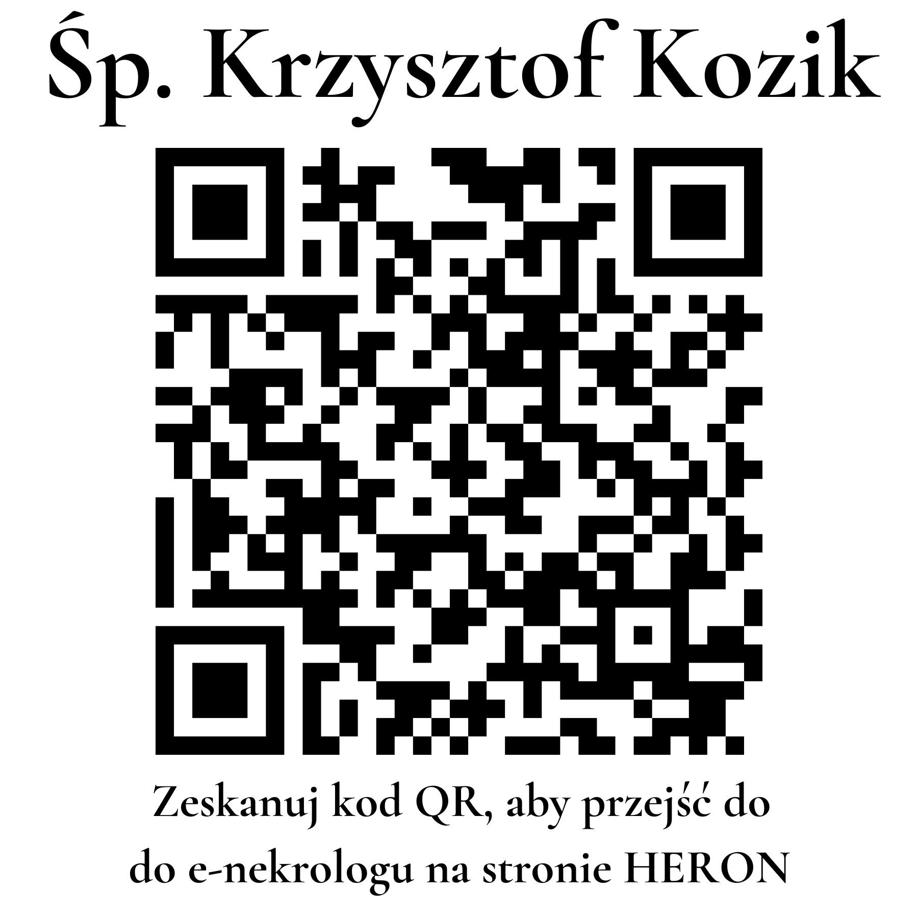 Kod QR do nekrologu Krzysztof Kozik