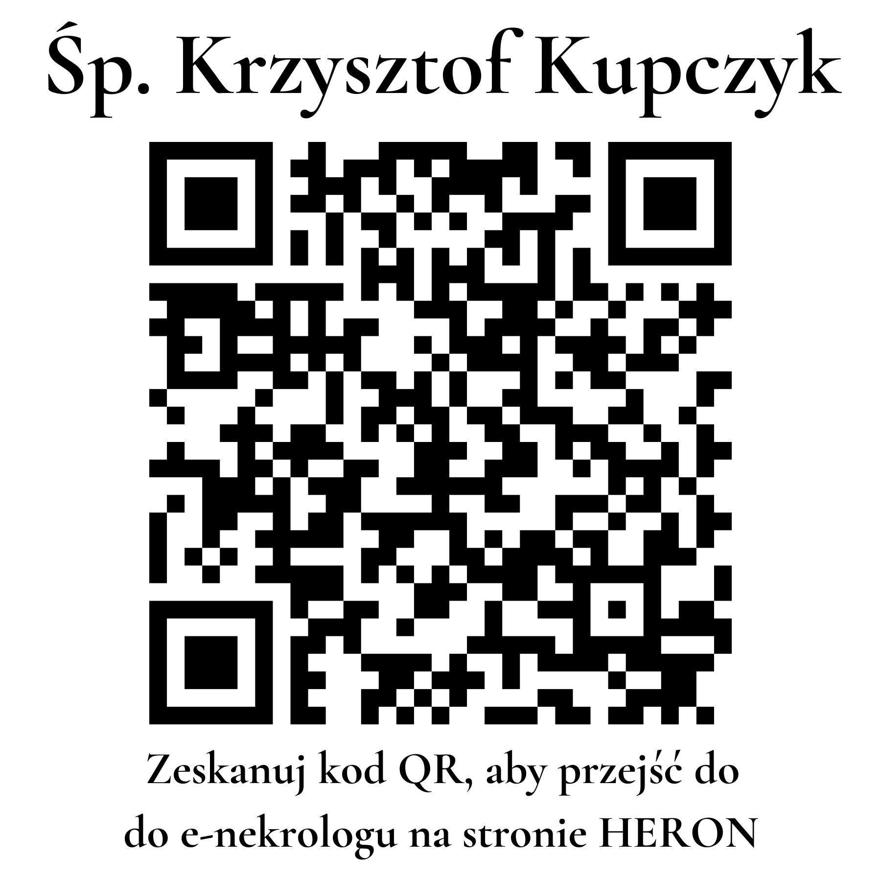 Kod QR do nekrologu Krzysztof Kupczyk Kod QR do nekrologu Krzysztof Kupczyk