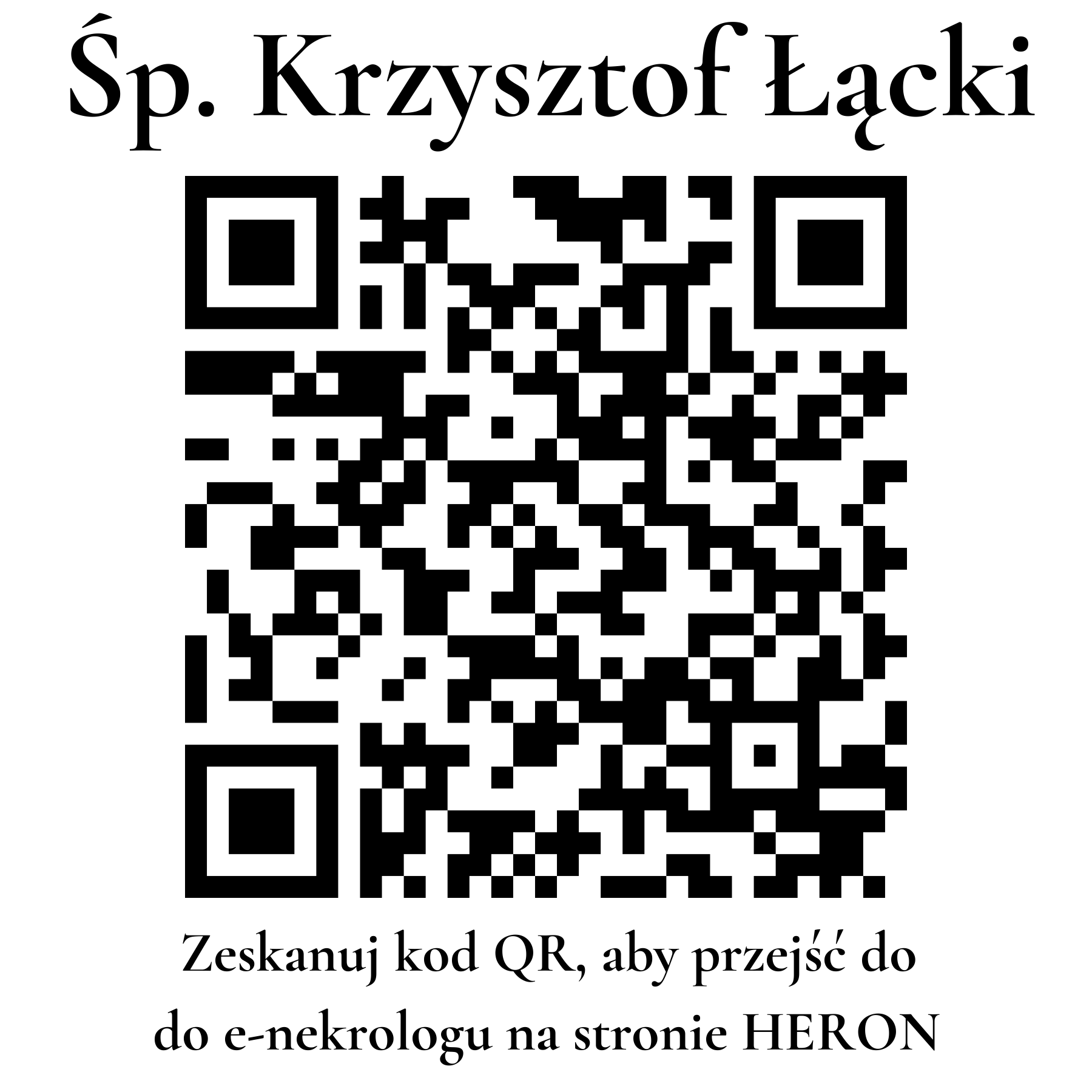 Kod QR do nekrologu Krzysztof Łącki Kod QR do nekrologu Krzysztof Łącki