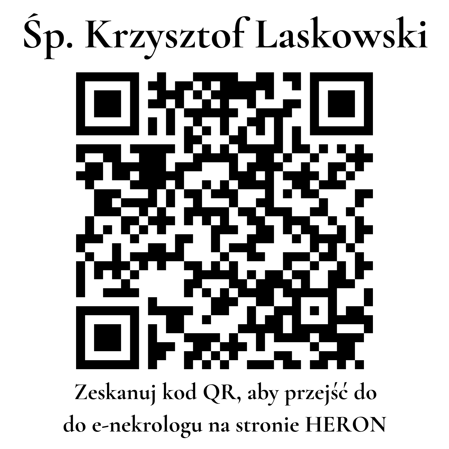 Kod QR do nekrologu Krzysztof Laskowski Kod QR do nekrologu Krzysztof Laskowski