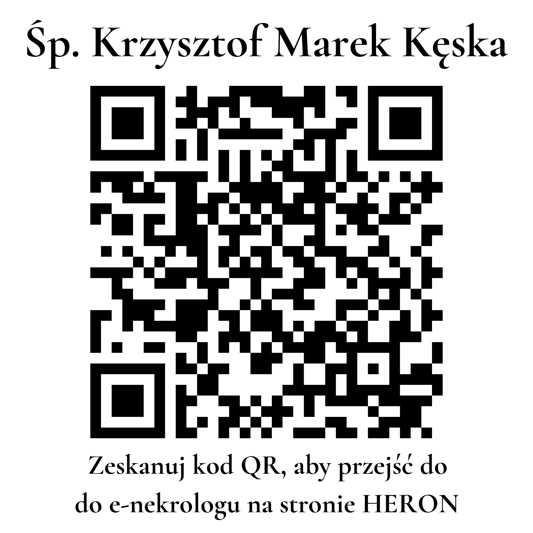 Kod QR do nekrologu Krzysztof Marek Kęska