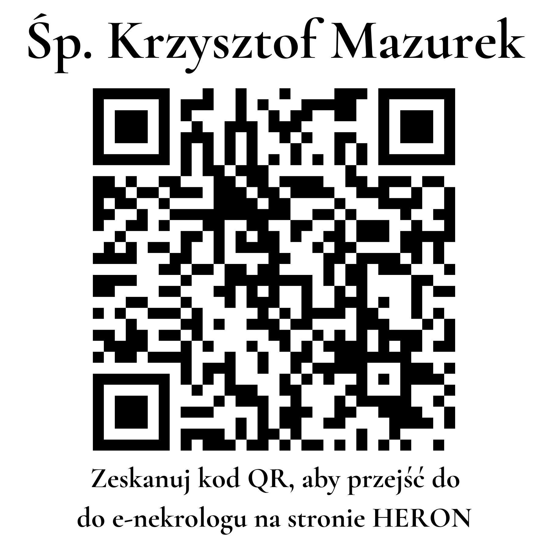 Kod QR do nekrologu Krzysztof Mazurek