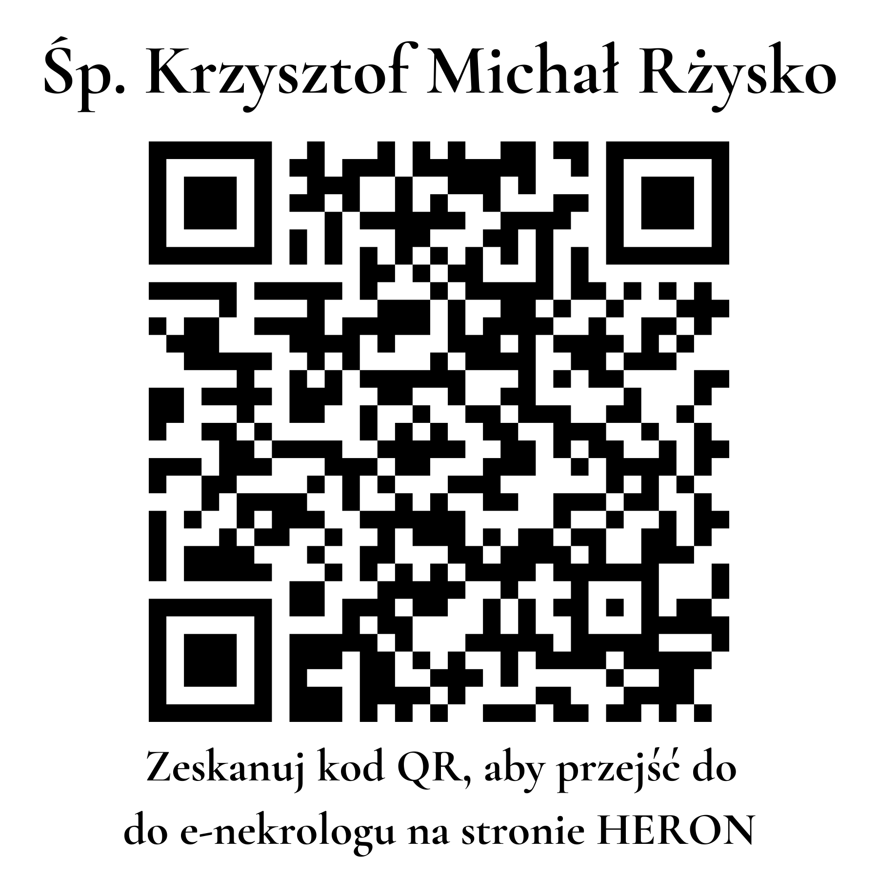 Kod QR do nekrologu Krzysztof Michał Rżysko