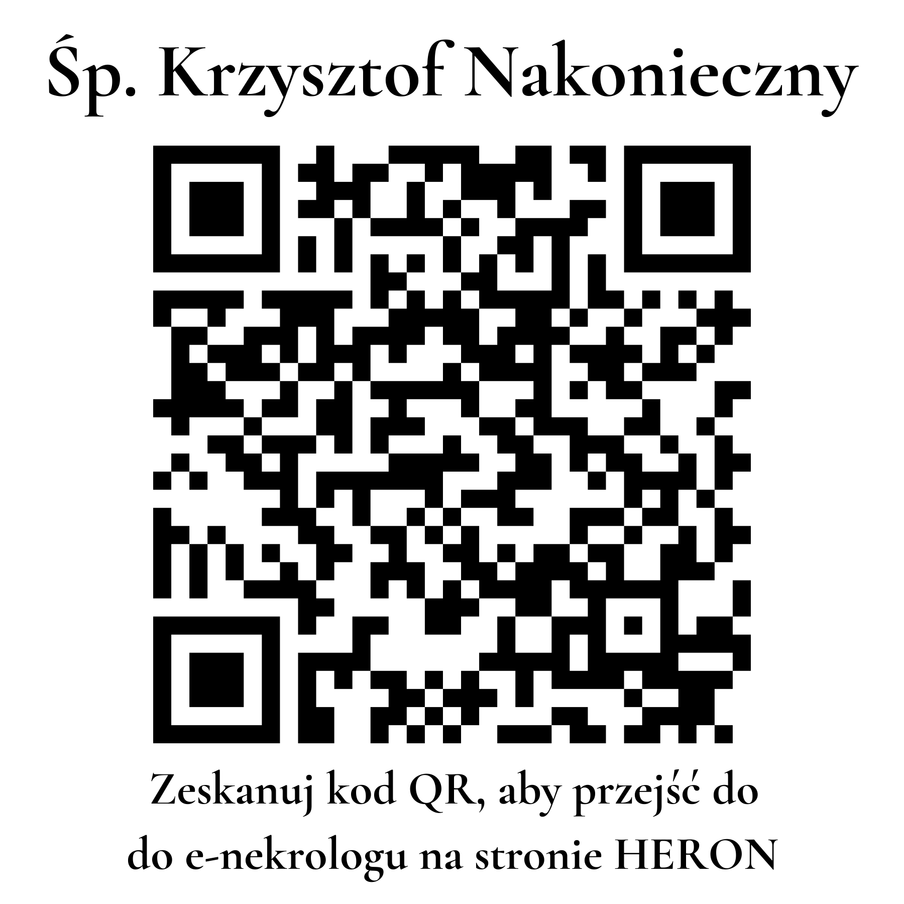 Kod QR do nekrologu Krzysztof Nakonieczny Kod QR do nekrologu Krzysztof Nakonieczny