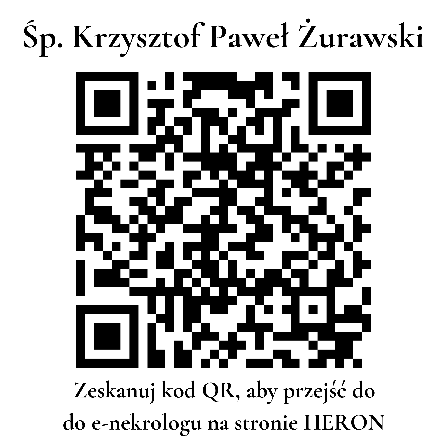 Kod QR do nekrologu Krzysztof Paweł Żurawski