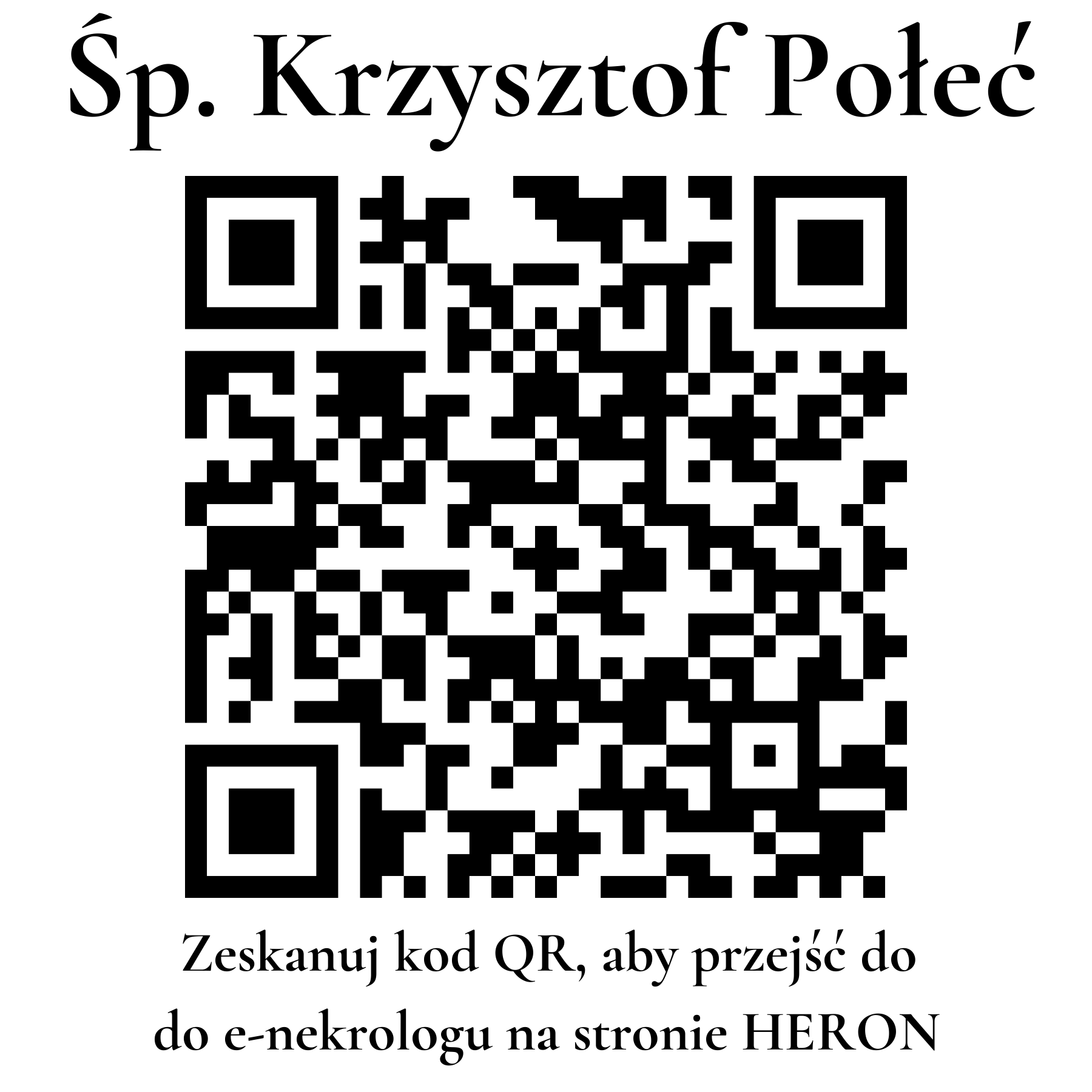 Kod QR do nekrologu Krzysztof Połeć