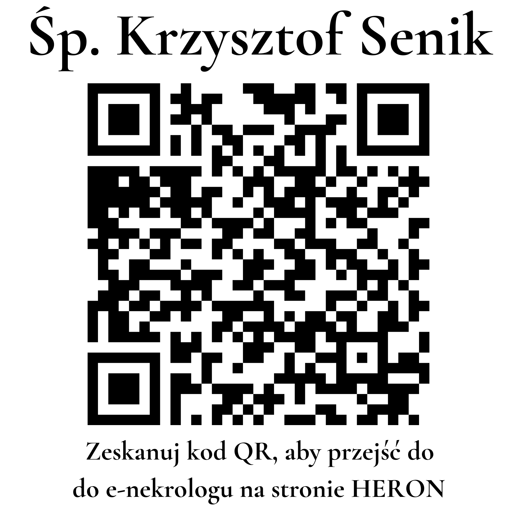 Kod QR do nekrologu Krzysztof Senik