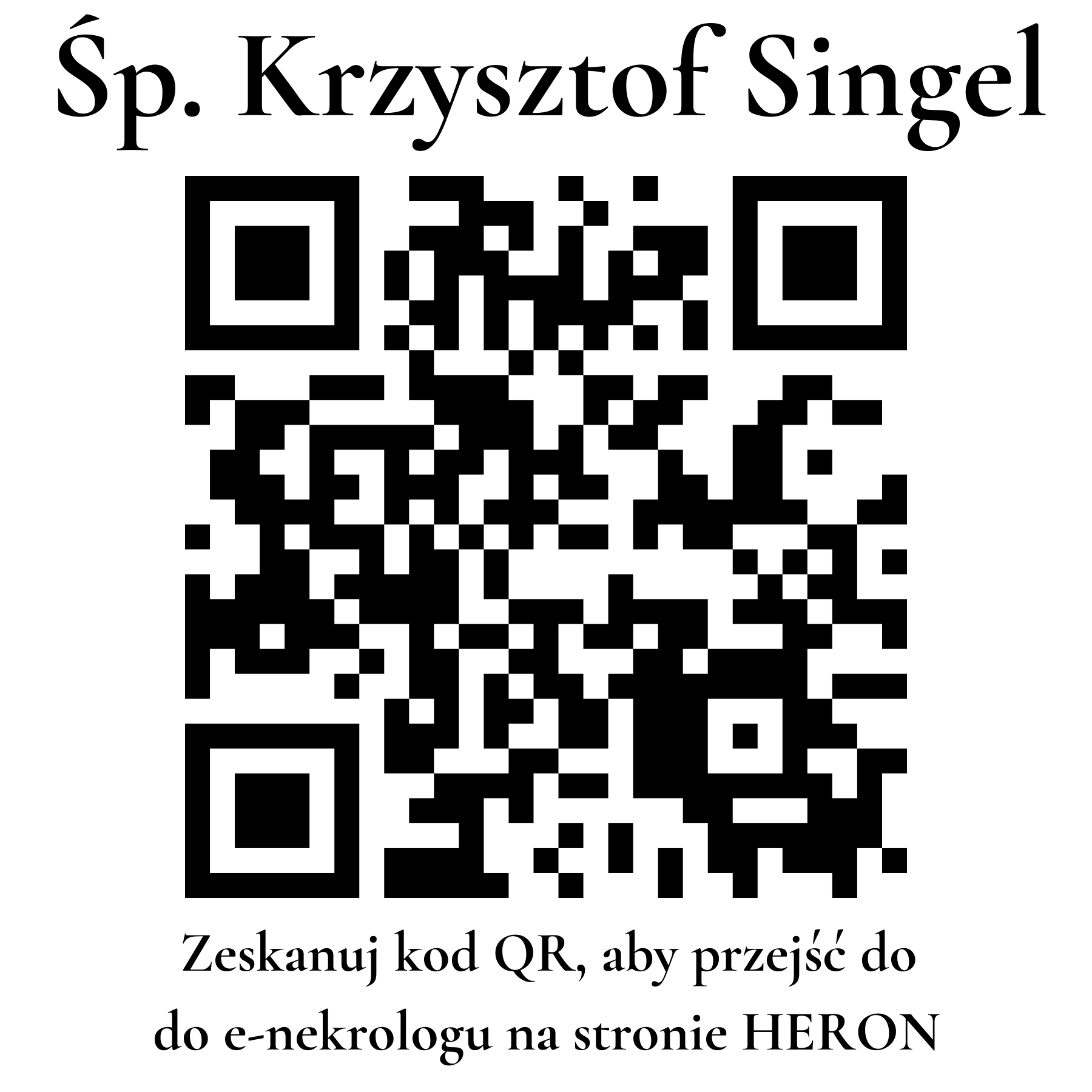Kod QR do nekrologu Krzysztof Singel