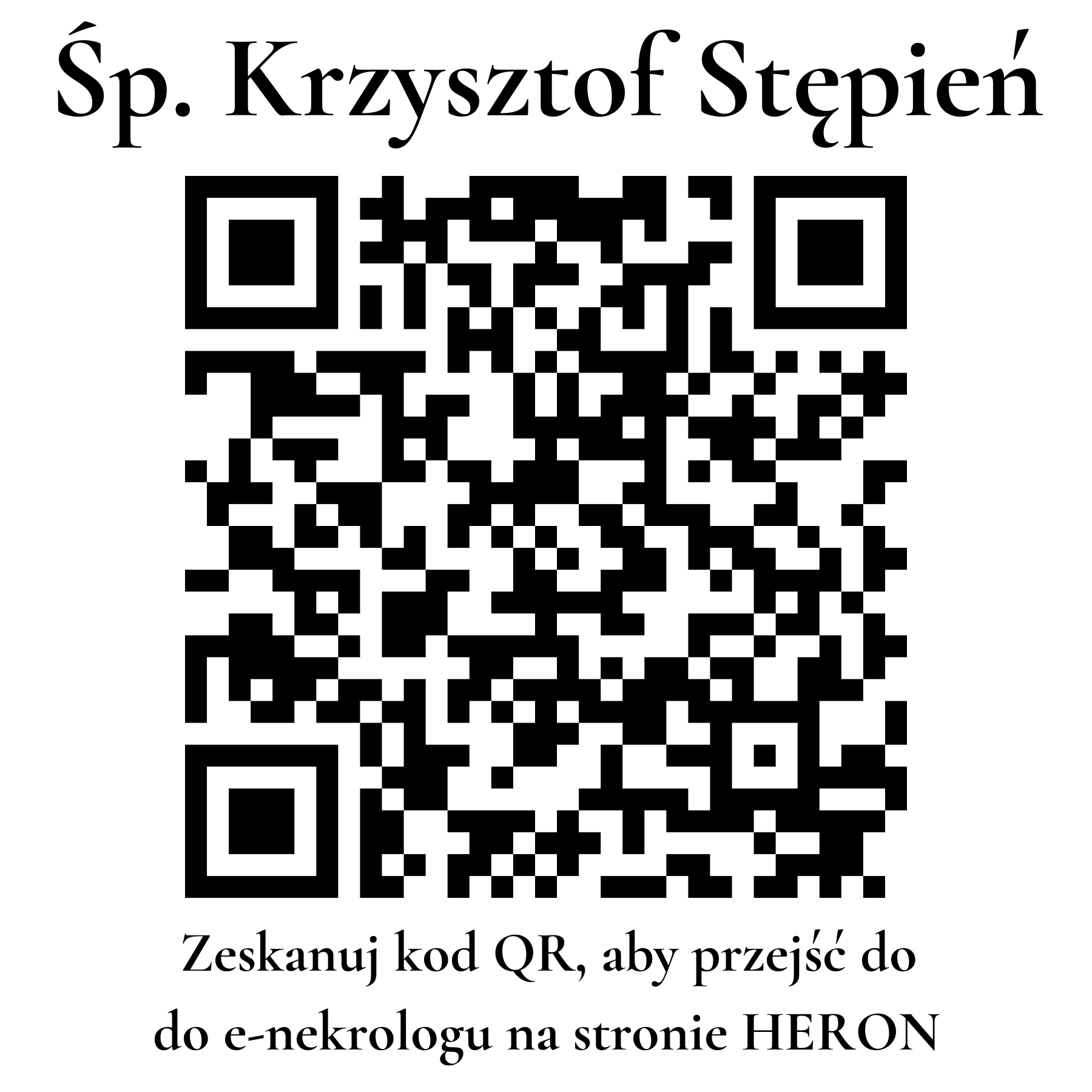 Kod QR do nekrologu Krzysztof Stępień Kod QR do nekrologu Krzysztof Stępień