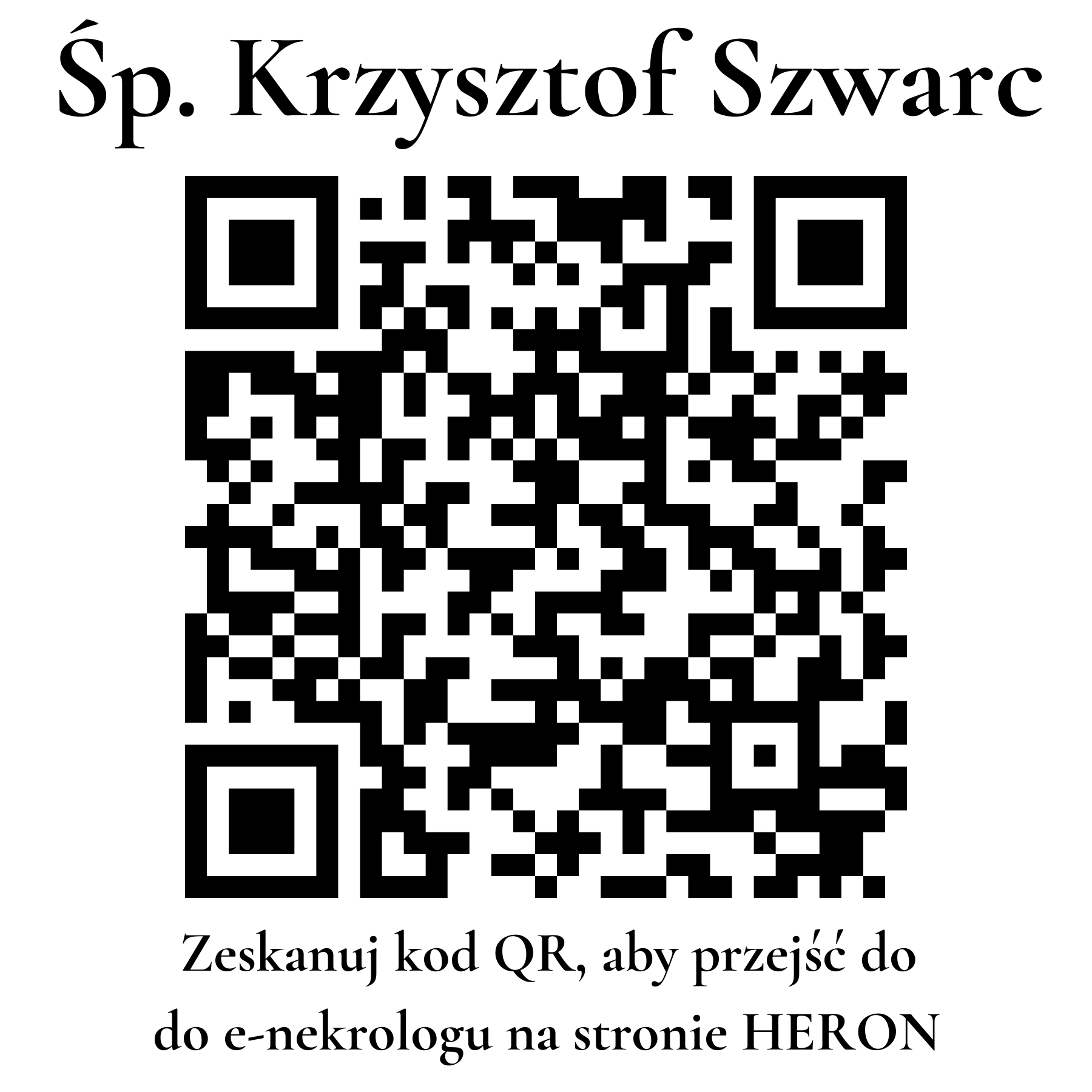 Kod QR do nekrologu Krzysztof Szwarc Kod QR do nekrologu Krzysztof Szwarc