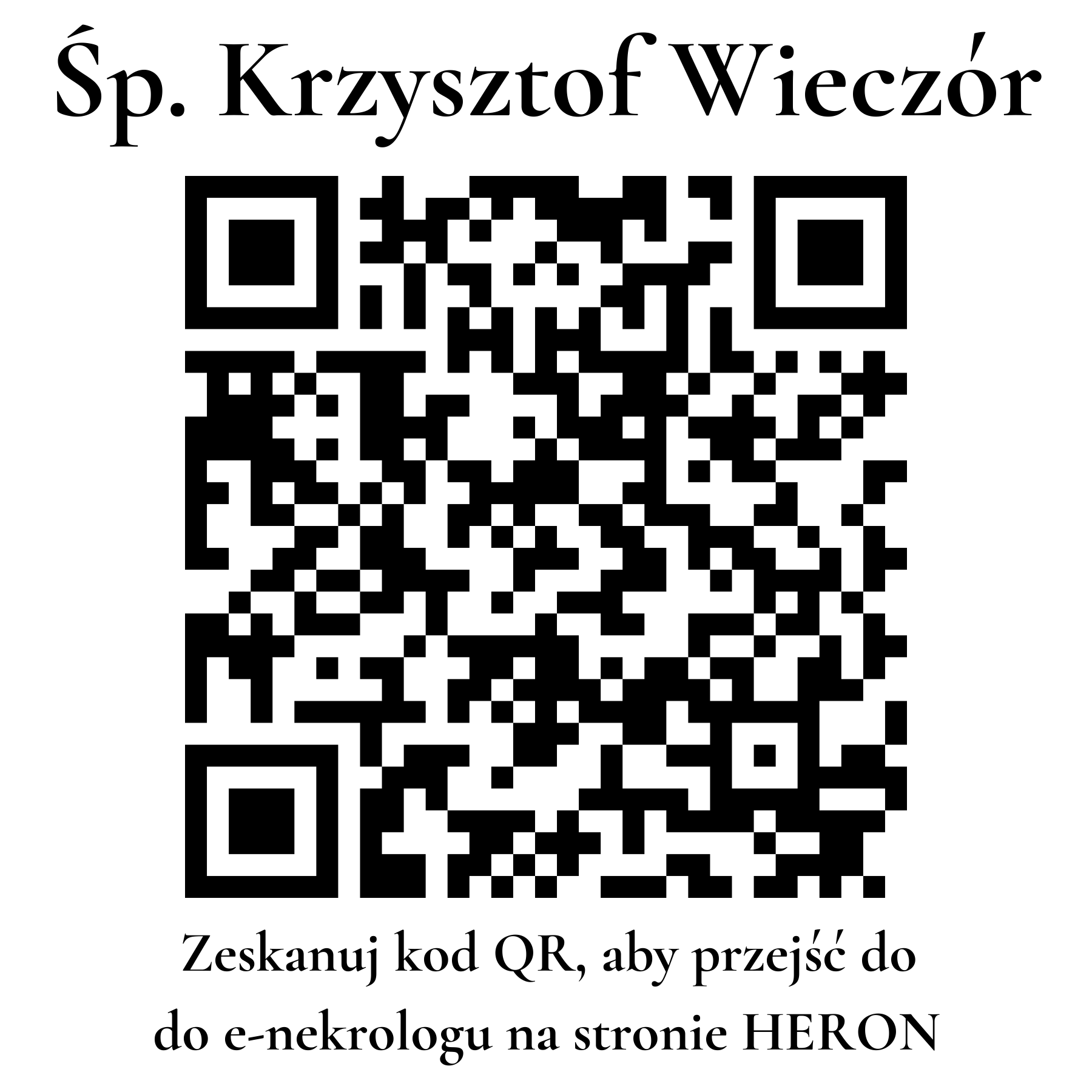Kod QR do nekrologu Krzysztof Wieczór Kod QR do nekrologu Krzysztof Wieczór
