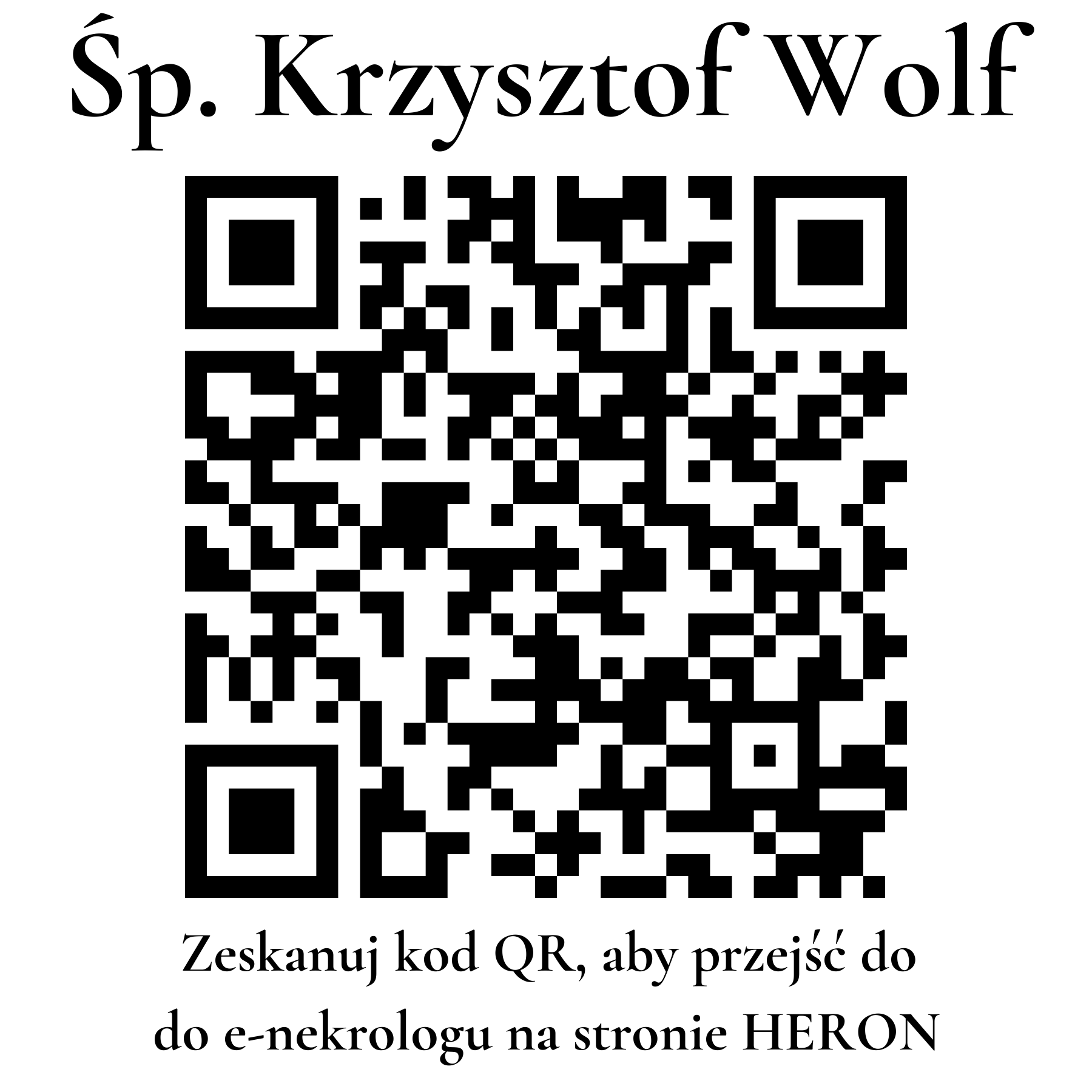 Kod QR do nekrologu Krzysztof Wolf Kod QR do nekrologu Krzysztof Wolf