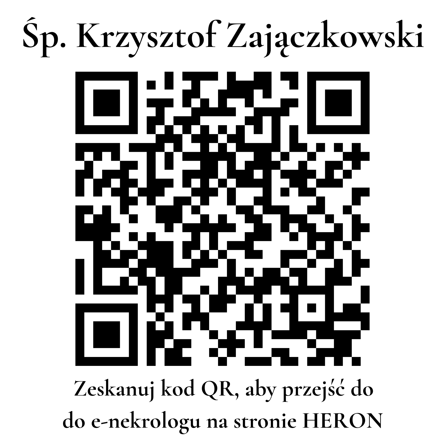 Kod QR do nekrologu Krzysztof Zajączkowski Kod QR do nekrologu Krzysztof Zajączkowski