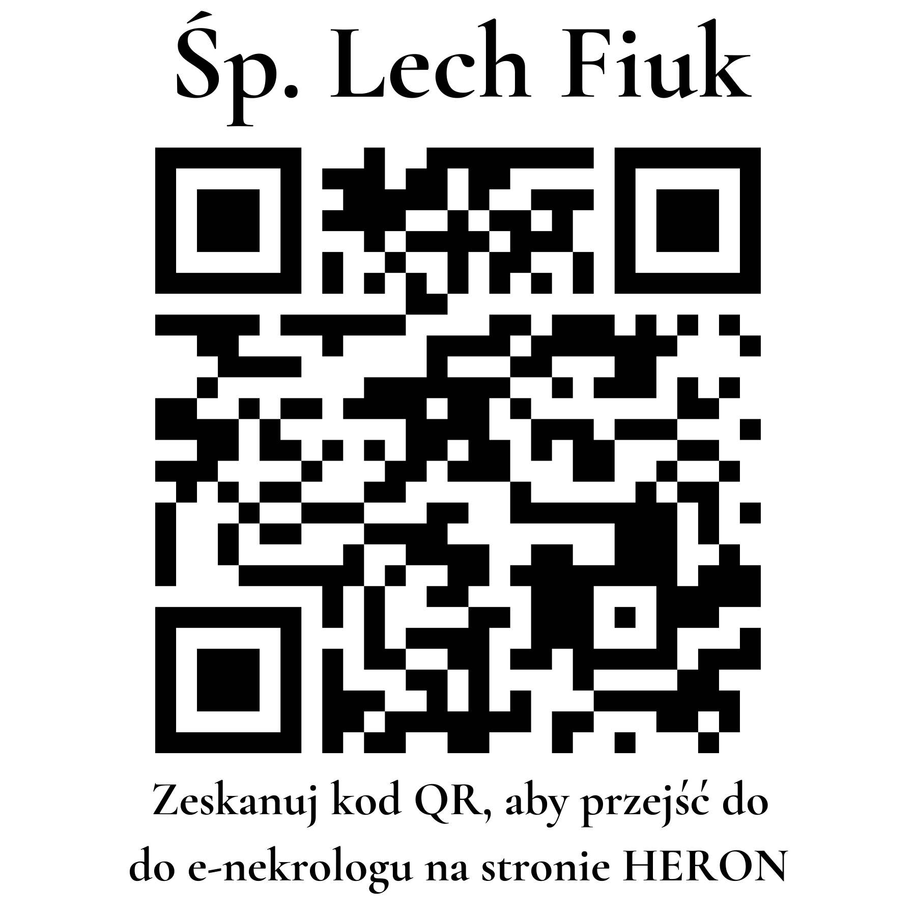 Kod QR do nekrologu Lech Fiuk Kod QR do nekrologu Lech Fiuk