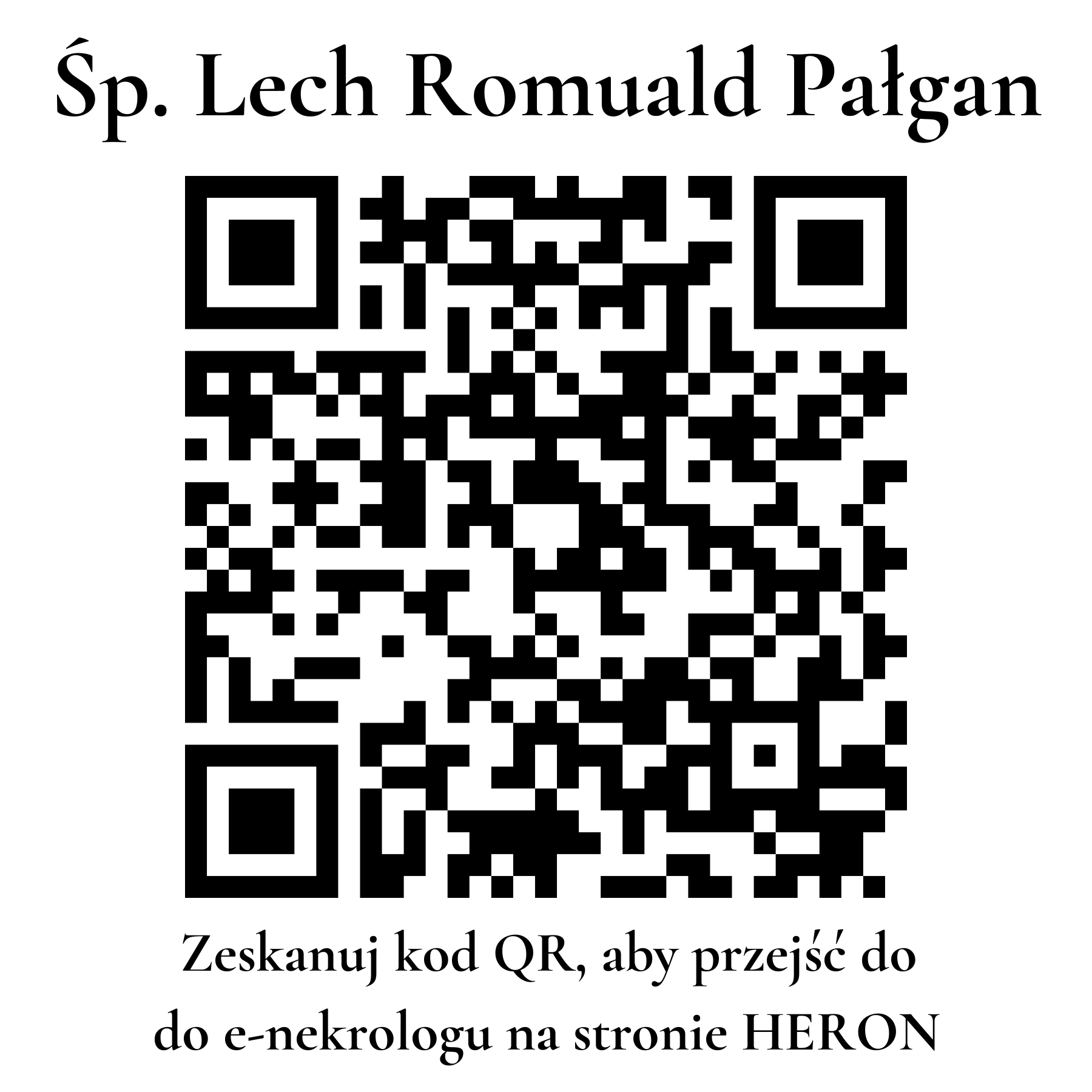 Kod QR do nekrologu Lech Romuald Pałgan