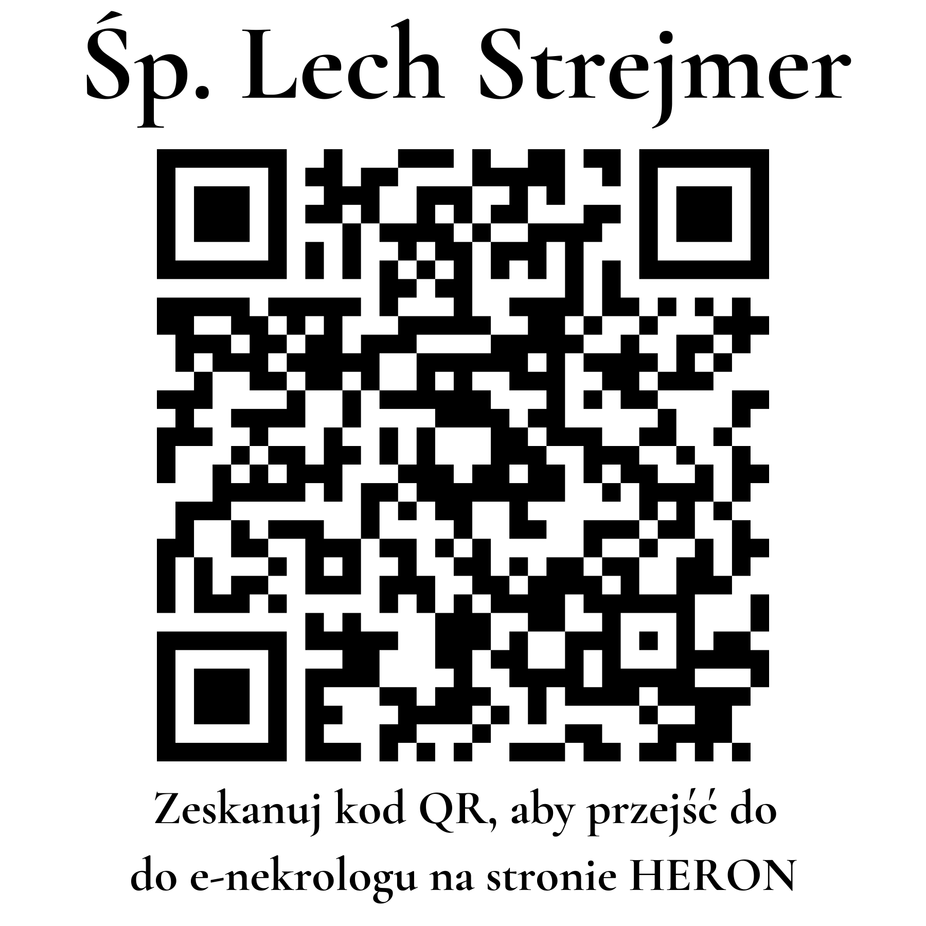 Kod QR do nekrologu Lech Strejmer