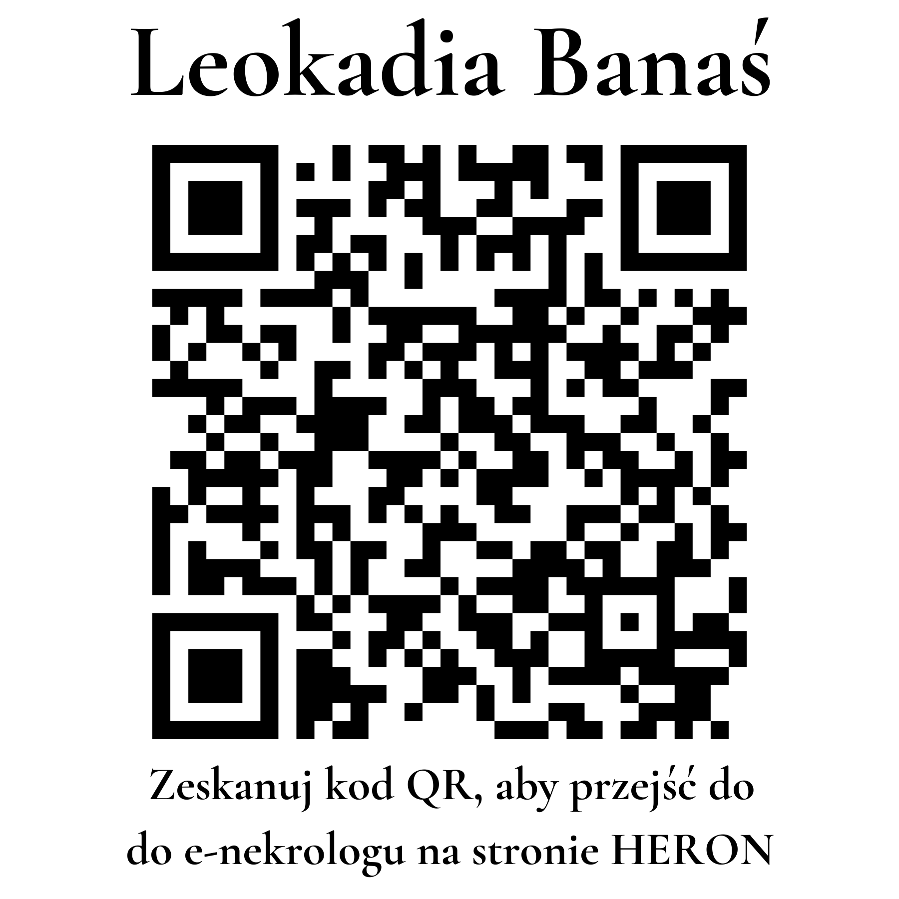 Kod QR do nekrologu Leokadia Banaś