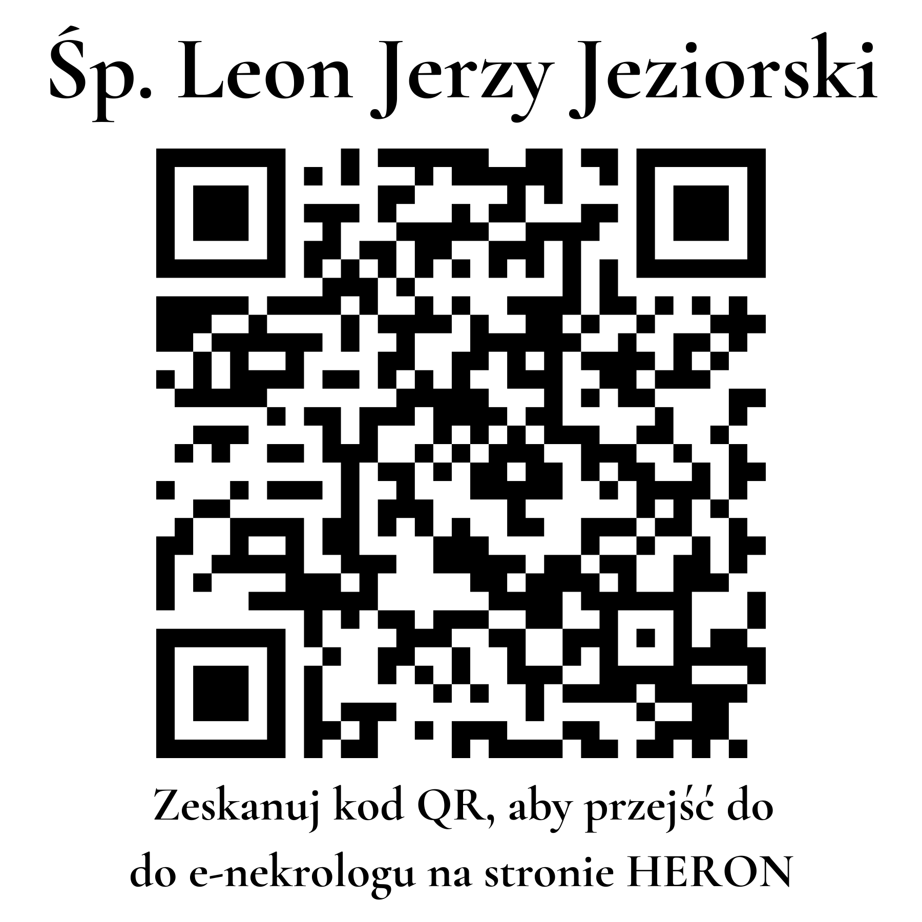 Kod QR do nekrologu Leon Jerzy Jeziorski Kod QR do nekrologu Leon Jerzy Jeziorski