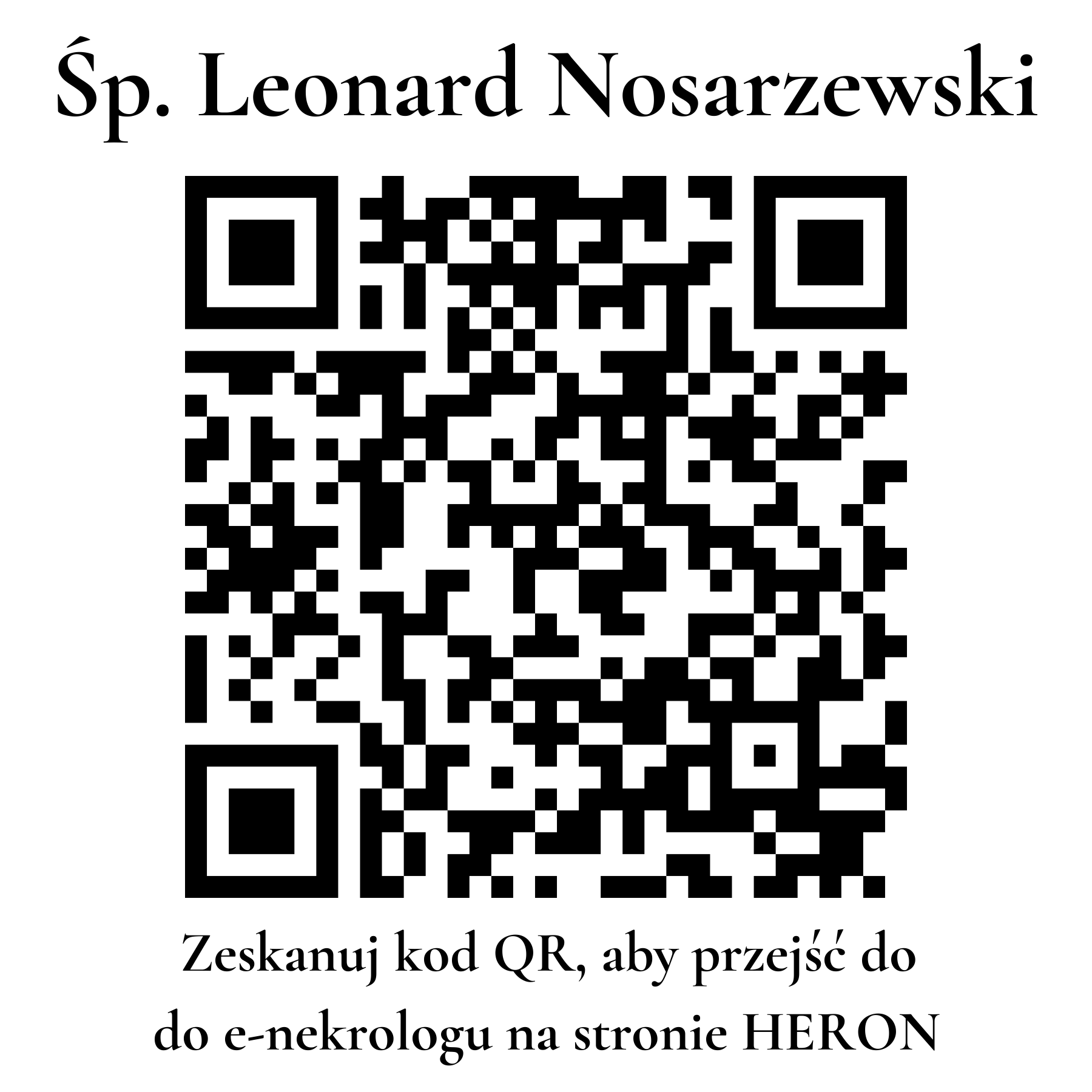 Kod QR do nekrologu Leonard Nosarzewski