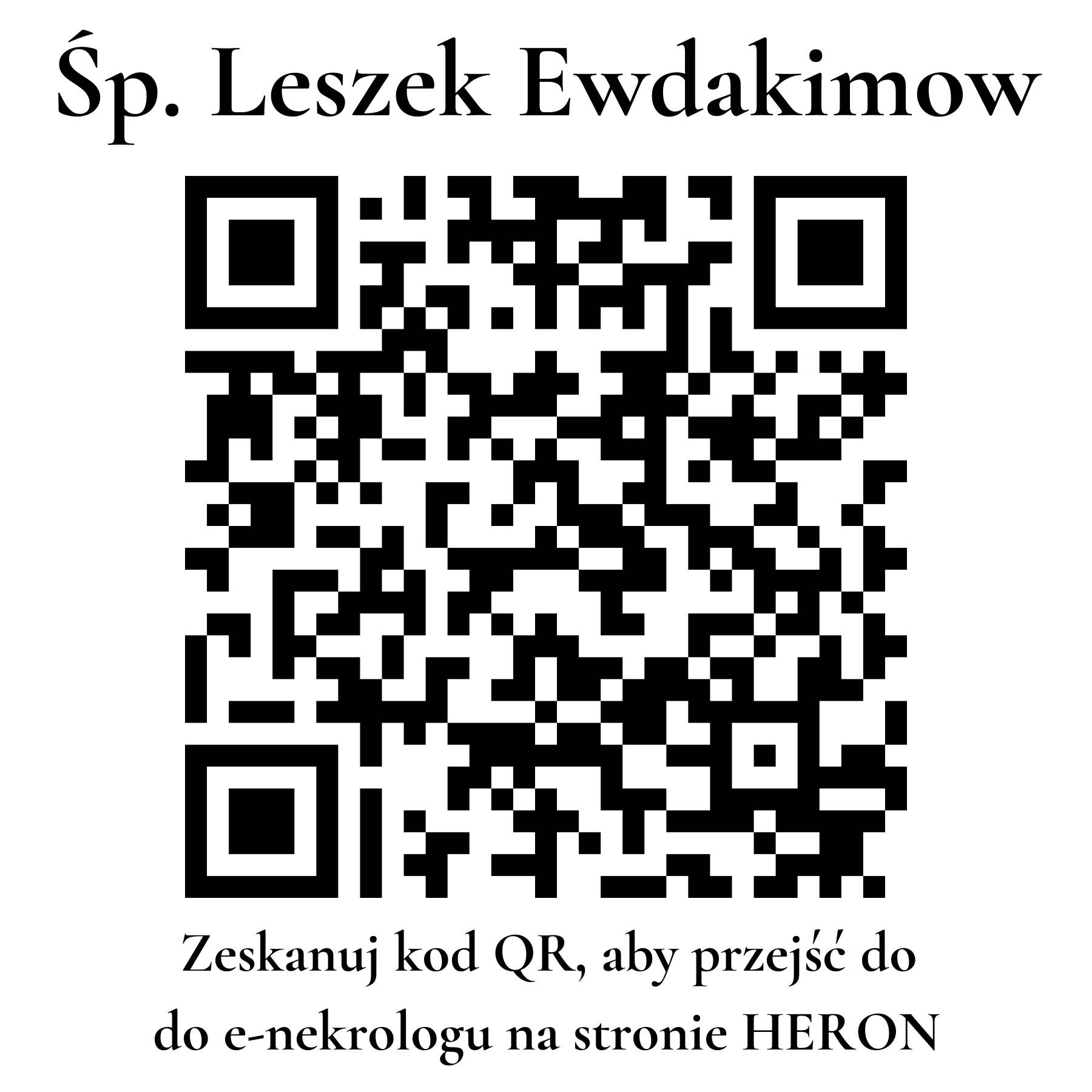 Kod QR do nekrologu Leszek Ewdakimow
