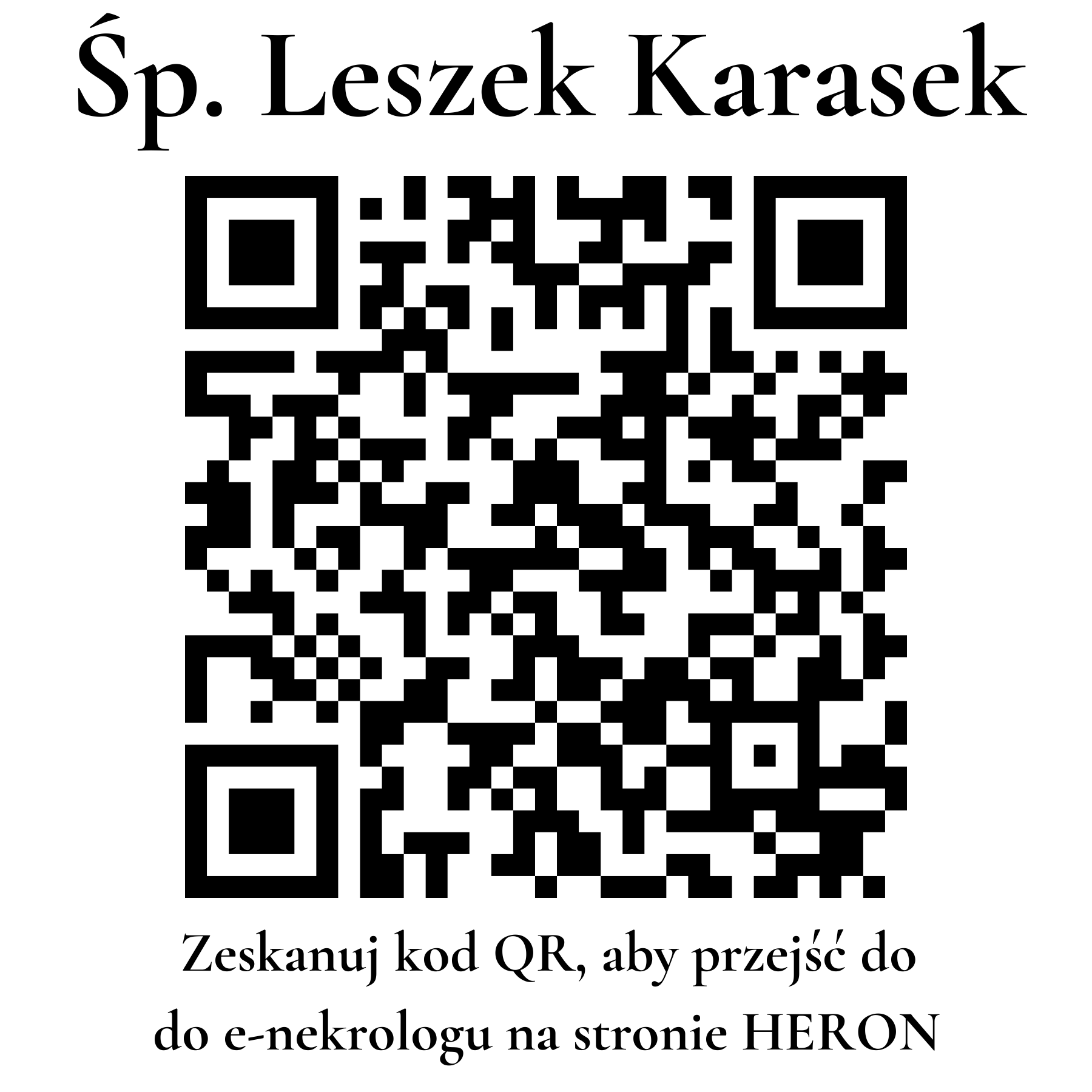 Kod QR do nekrologu Leszek Karasek